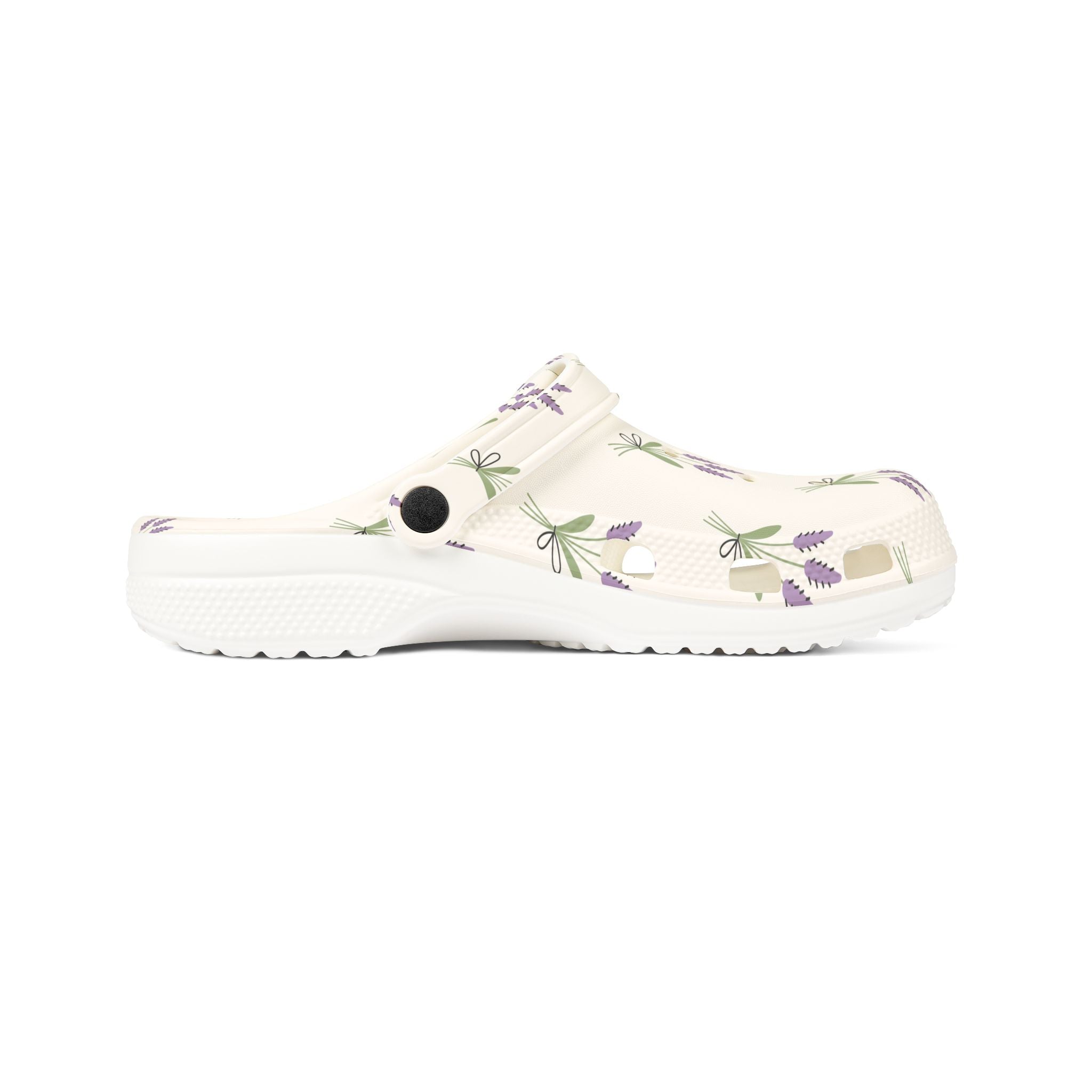 Lavender Floral EVA Clogs – Cottagecore Garden Shoes, Farm Life Slip-On Clogs, Homestead Comfort Footwear