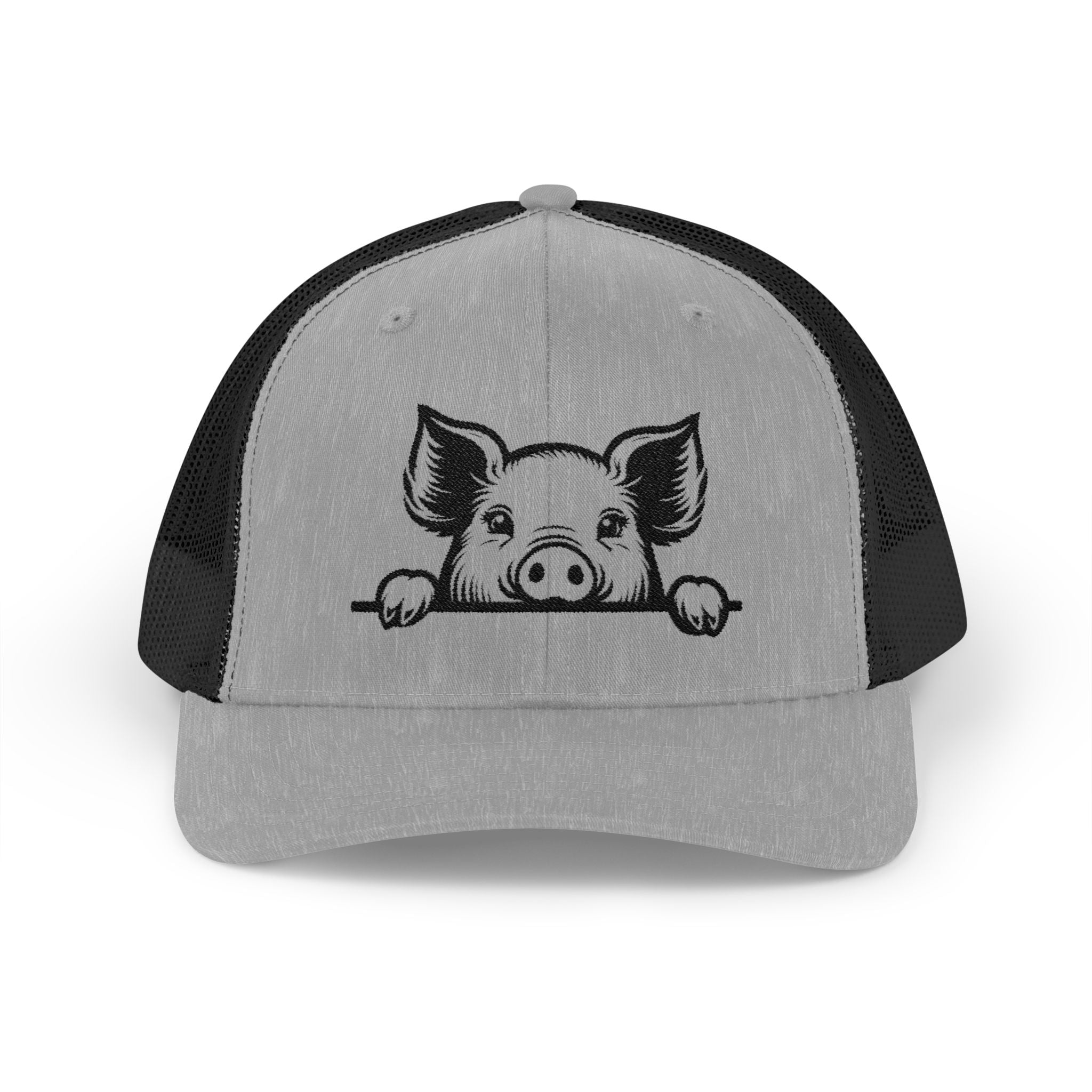 Peekaboo Pig Pink Trucker Hat | Farm Life Mesh Snapback Cap | Cute Pig Lover Hat | Cottagecore Farm Girl Hat | Homestead Animal Cap