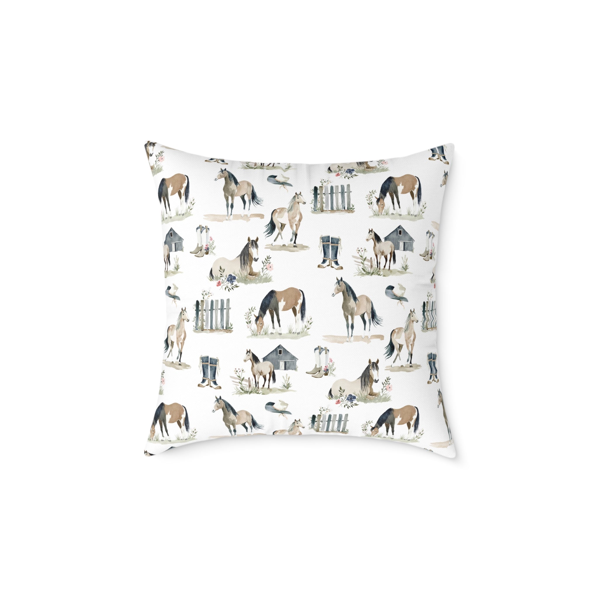 Farmhouse Horse Throw Pillow | Rustic Equestrian Accent Pillow | Cottagecore Horse Decor Cushion | Western Country Home Decor | Gumpert Homestead