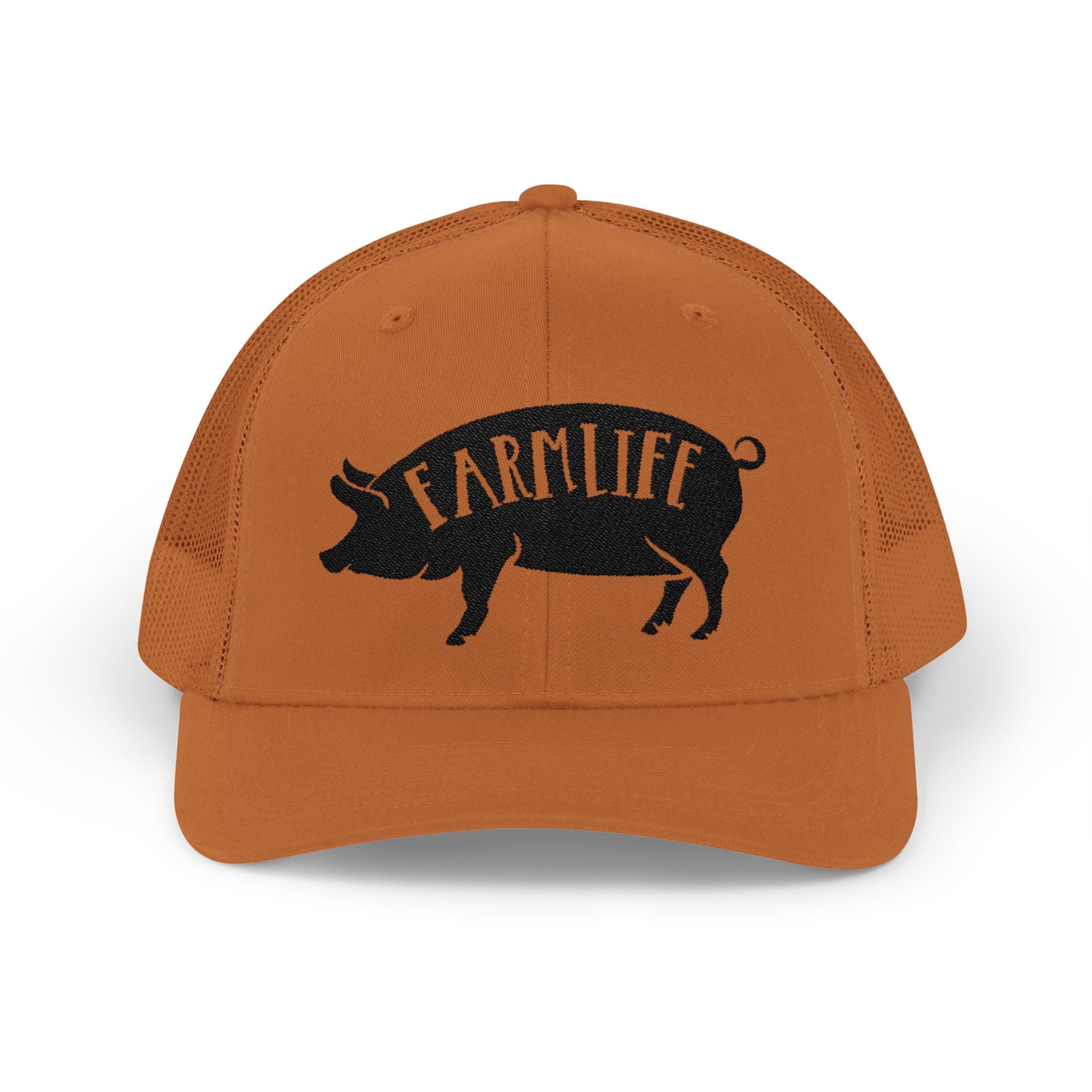 Farm Life Pig Snapback Trucker Hat – Rustic Farm Trucker Cap, Homestead Hat, Pig Lover Farm Cap, Country Lifestyle Mesh Hat