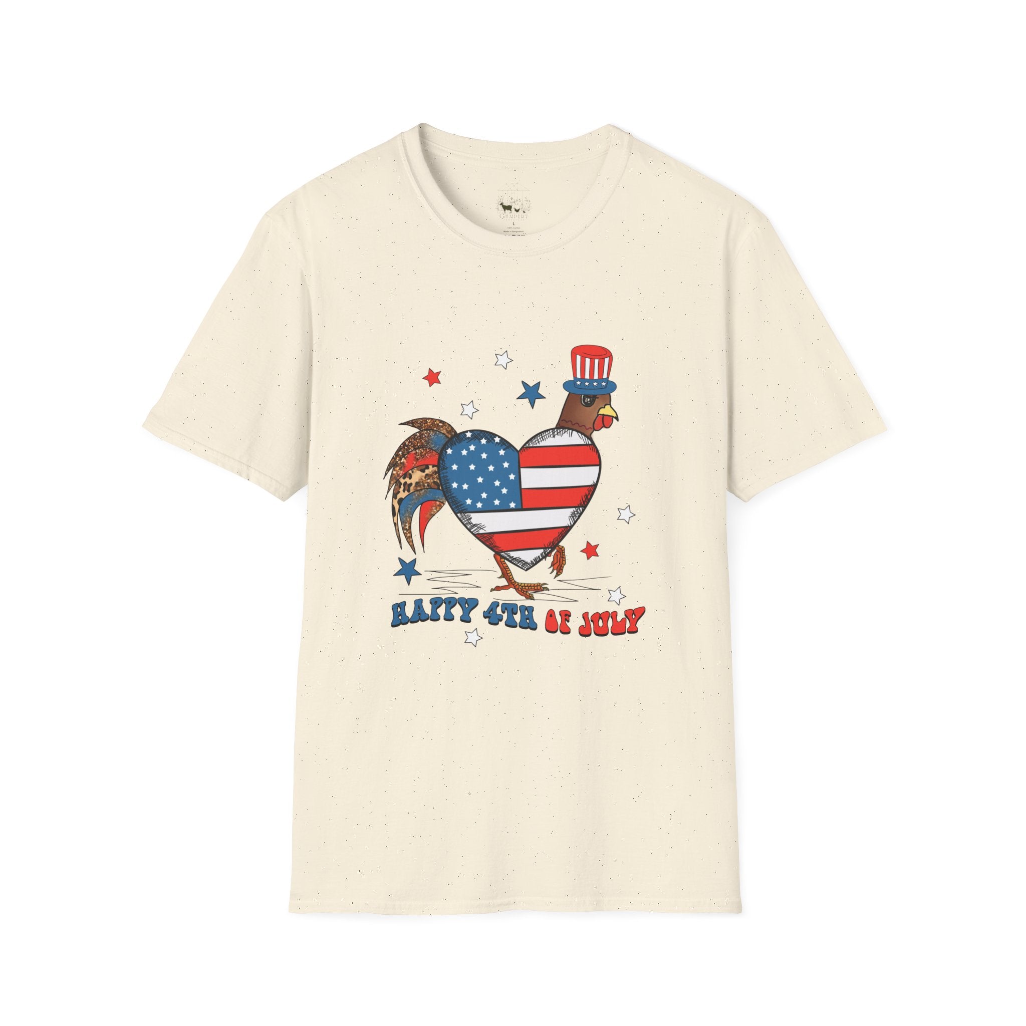 Happy 4th of July Chicken T-Shirt – Patriotic Rooster & Hen Shirt, American Flag Farm Tee, Backyard Chicken Shirt, Homestead Independence Day Apparel