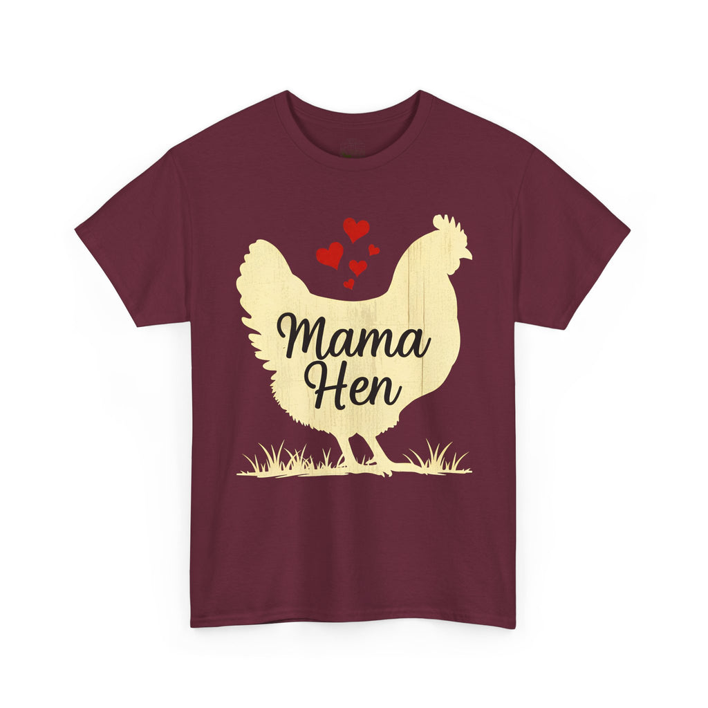 Mama Hen T-Shirt – Chicken Mom Tee, Minimalist Farmhouse Chicken Shirt, Unisex Gildan 5000