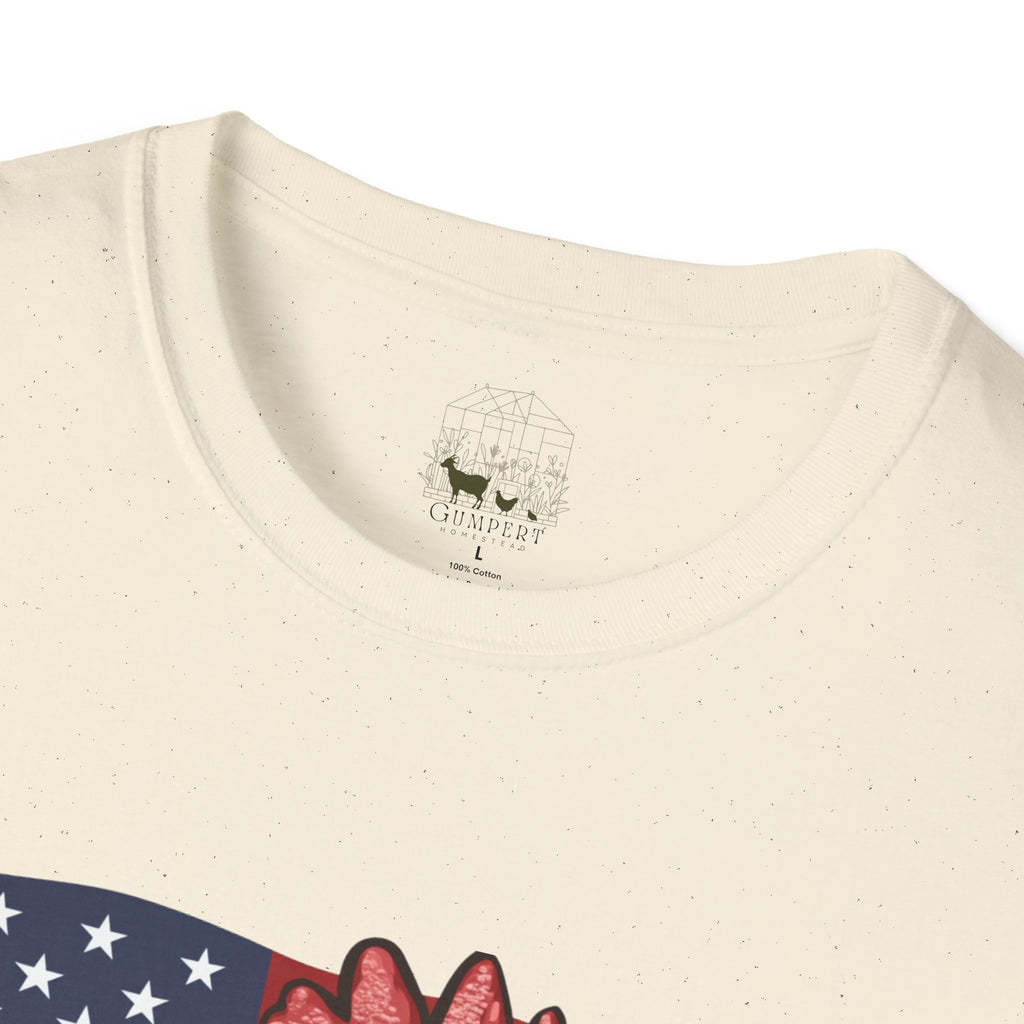 4th Of July Chicken T-Shirt – American Flag Hen Shirt, Farm Life Tee, 4th of July Chicken Shirt, Backyard Chicken Keeper Gift, Homestead Farm Apparel
