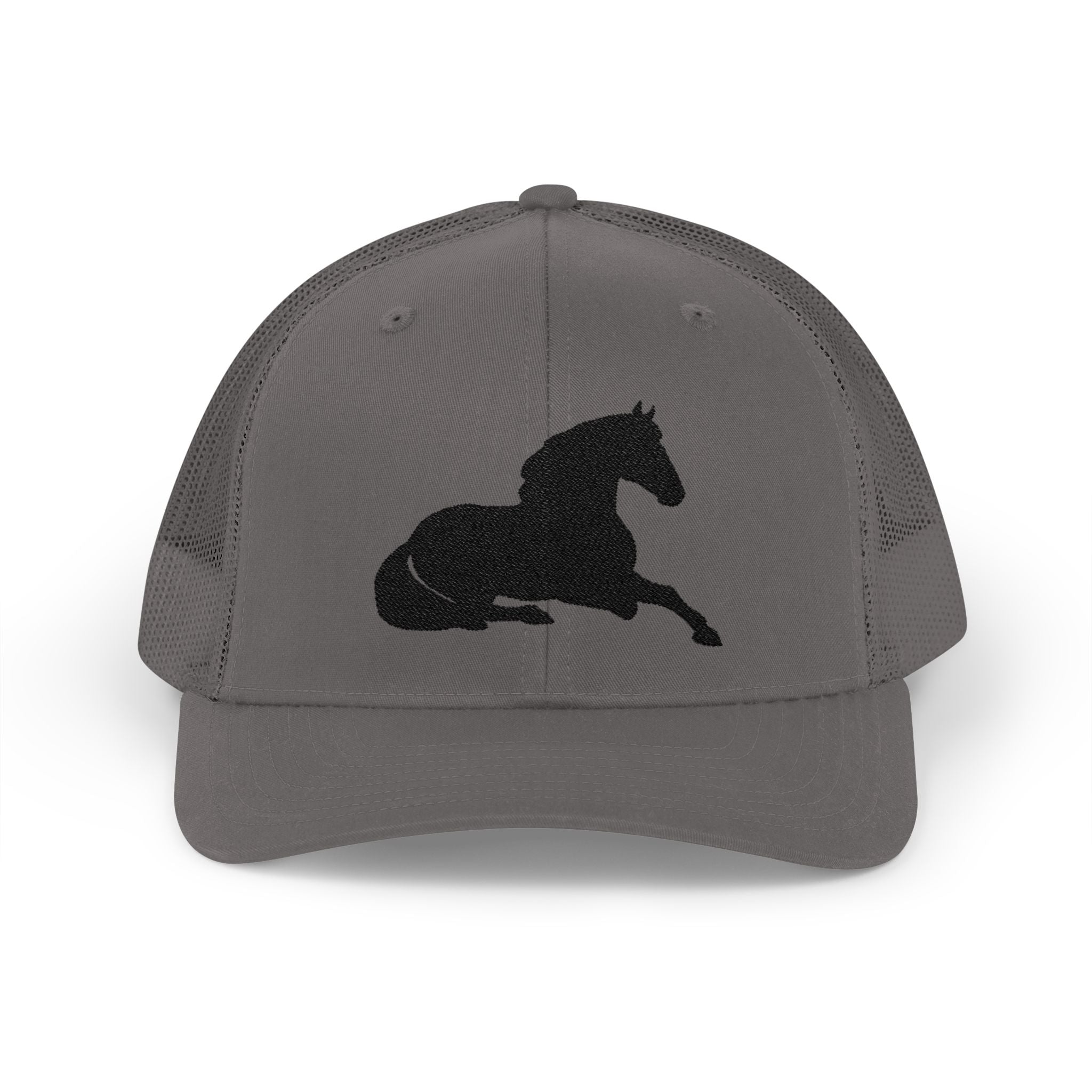 Resting Horse Trucker Hat | Laying Horse Silhouette Mesh Snapback Cap | Western Ranch Horse Lover Hat | Rustic Farm Life Cowboy Cowgirl Cap