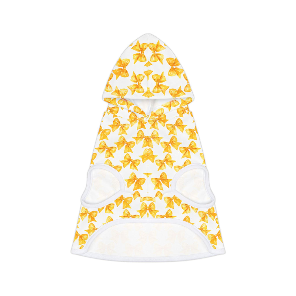 Yellow Coquette Bows Cute Pet Hoodie - Adorable Puppy Sweater, Small Dog Outfit, Furry Friend Gift, Pet Apparel, Animal Lover Present