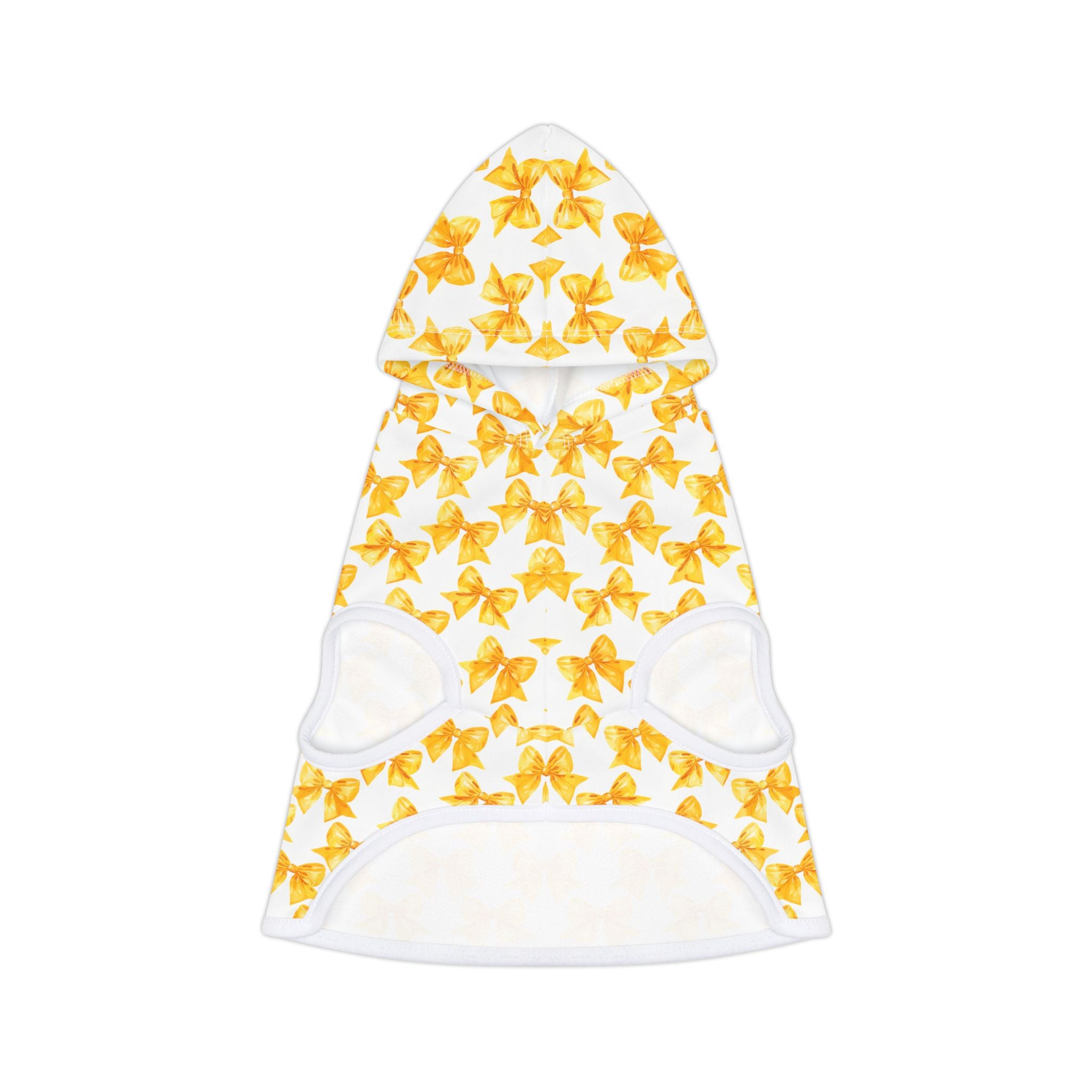 Yellow Coquette Bows Cute Pet Hoodie - Adorable Puppy Sweater, Small Dog Outfit, Furry Friend Gift, Pet Apparel, Animal Lover Present