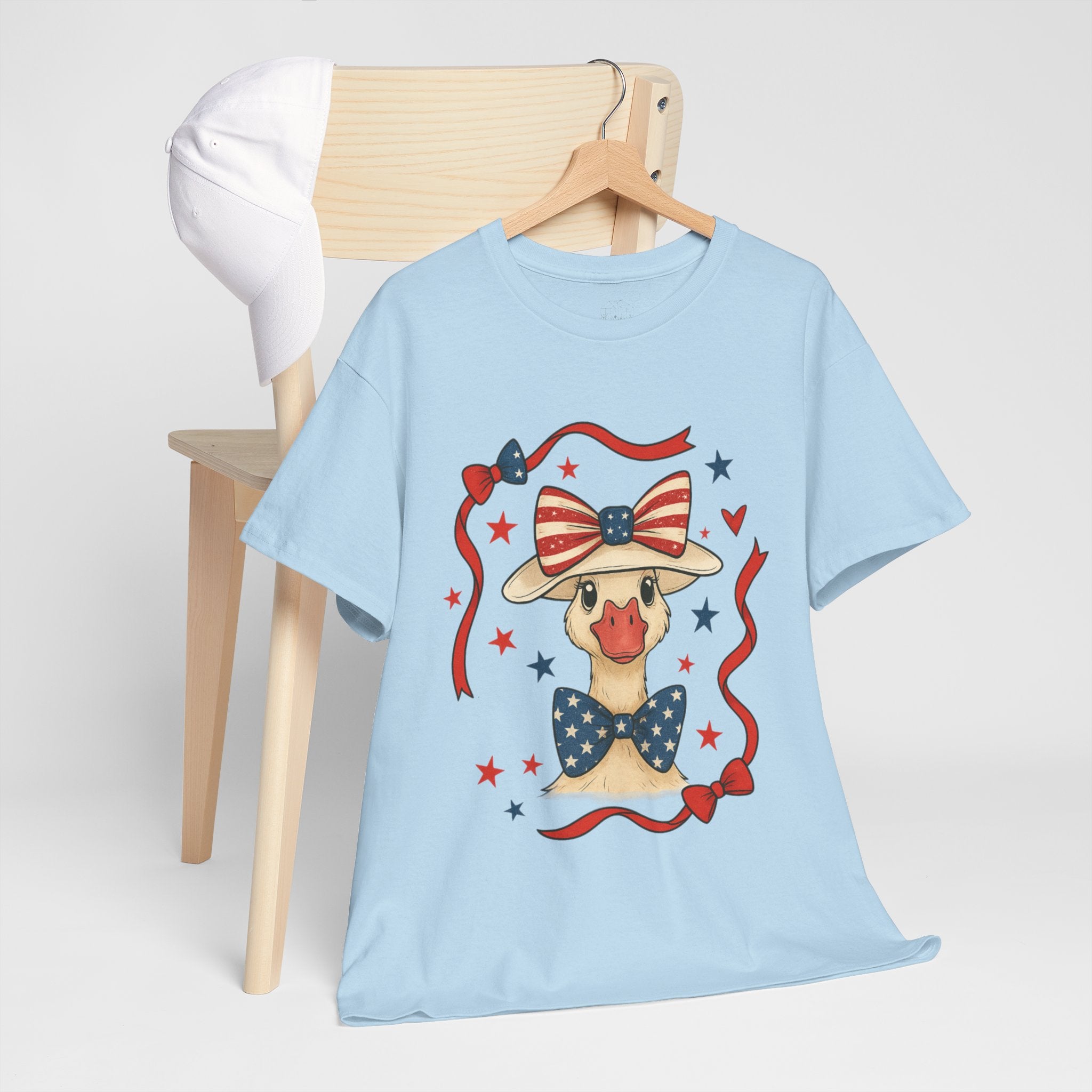 4th of July Goose T-Shirt | Patriotic Farm Goose Graphic Tee | Americana Country Shirt | Red White Blue Farm Animal Shirt | Homestead Summer Apparel