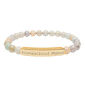 Homeschool Mama Natural Stone Stretch Bracelet – Engraved Mom Jewelry, Homeschool Gift, Rustic Farmhouse Bracelet