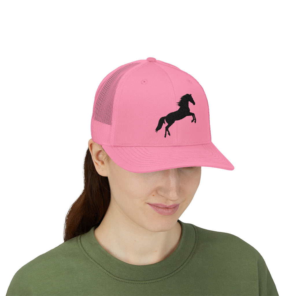 Rearing Horse Trucker Hat | Western Equestrian Mesh Snapback Cap | Rustic Ranch Horse Lover Hat | Farm Life Country Cowboy Cap