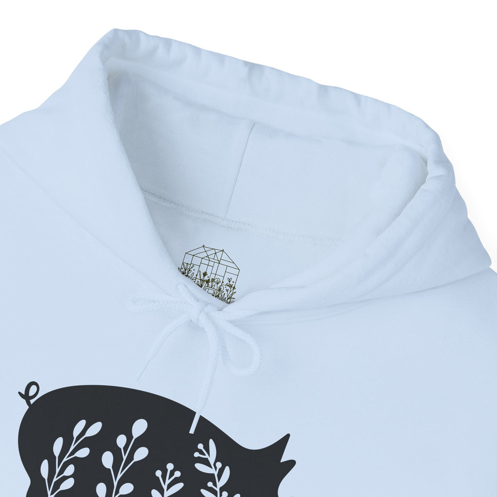 Floral Pig Silhouette Hoodie – Farm Life Sweatshirt, Pig Lover Pullover, Homestead Hoodie, Mini Pig Apparel, Farm Animal Hoodie, Country Living Unisex Hoodie