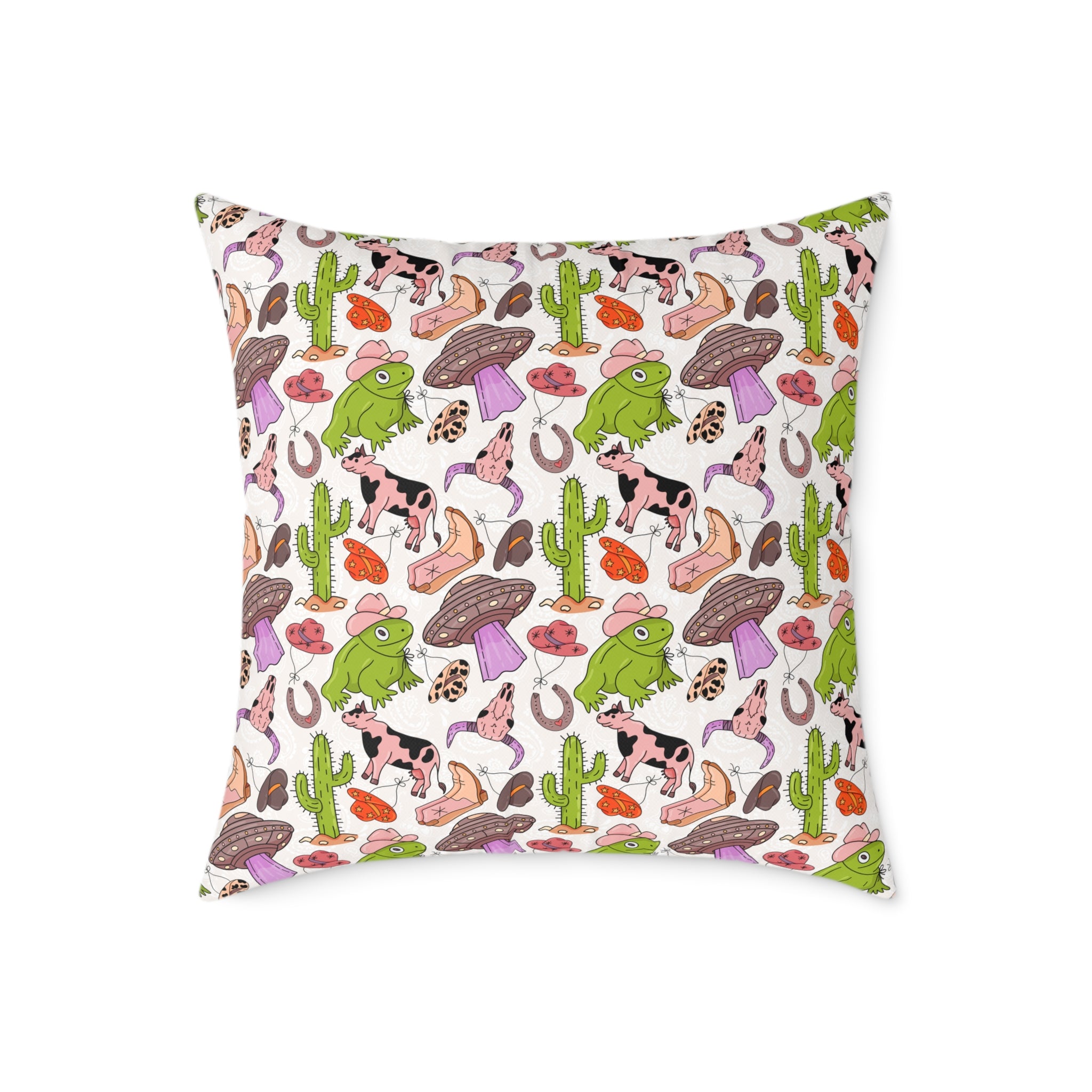 Pink Western Throw Pillow | Cowgirl Farmhouse Decor Pillow | Funky Western Accent Cushion | Gumpert Homestead