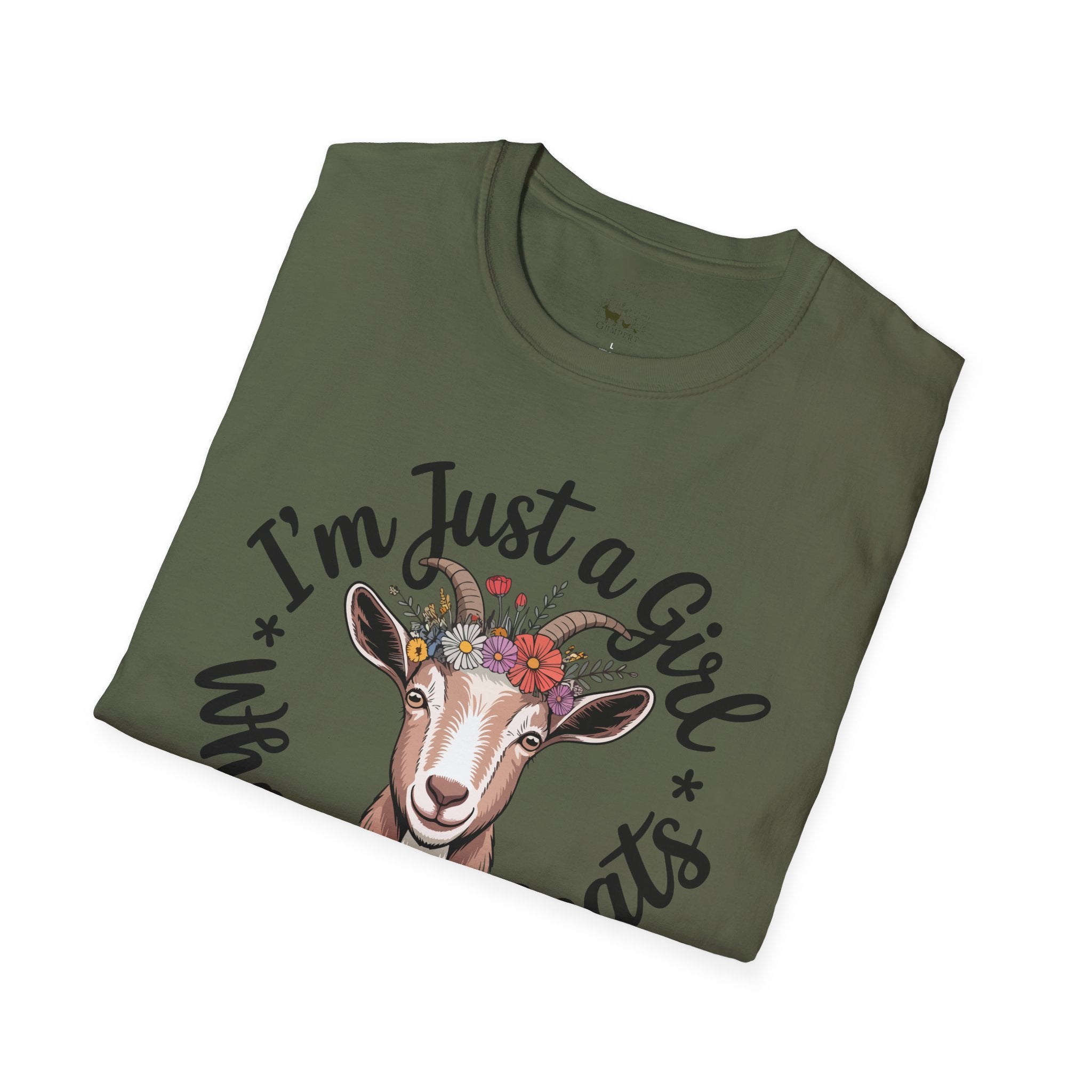 I’m Just a Girl Who Loves Goats Floral Unisex T-Shirt | Cute Goat Lover Farm Life Tee