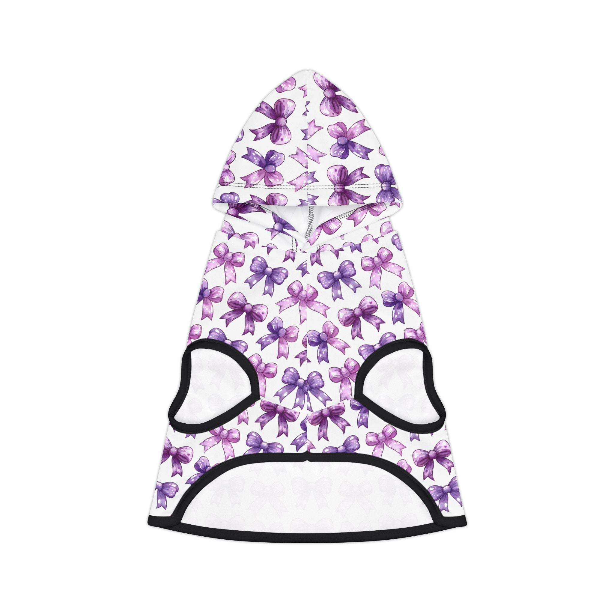 Purple Coquette Bows Cute Pet Hoodie - Adorable Puppy Sweater, Small Dog Outfit, Furry Friend Gift, Pet Apparel, Animal Lover Present