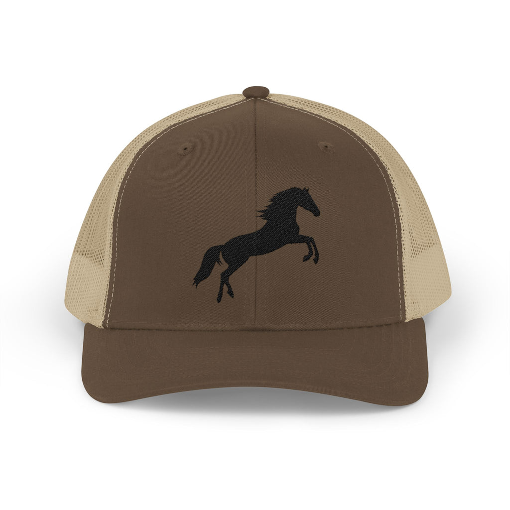 Rearing Horse Trucker Hat | Western Equestrian Mesh Snapback Cap | Rustic Ranch Horse Lover Hat | Farm Life Country Cowboy Cap
