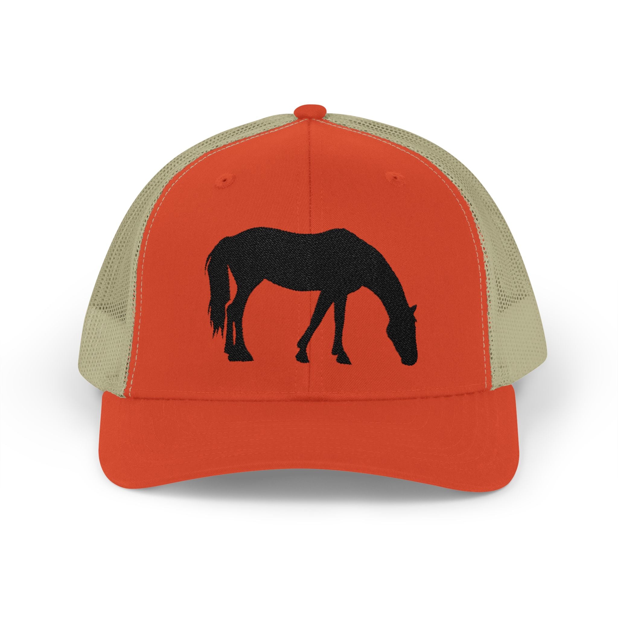 Grazing Horse Trucker Hat | Farm Life Mesh Snapback Cap | Equestrian Horse Lover Hat | Rustic Ranch & Cottagecore Farm Cap