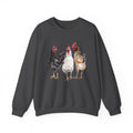 Chicken Flock Sweatshirt – Farmhouse Hen Lineup Crewneck, Cozy Homestead Chicken Mom Pullover, Unisex Gildan 18000