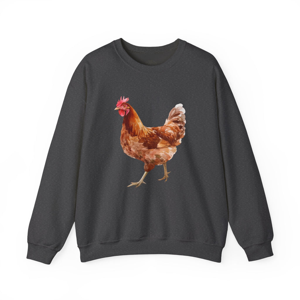 Rhode Island Red Hen Sweatshirt – Farmhouse Chicken Crewneck, Heritage Chicken Homestead Pullover, Unisex Gildan 18000