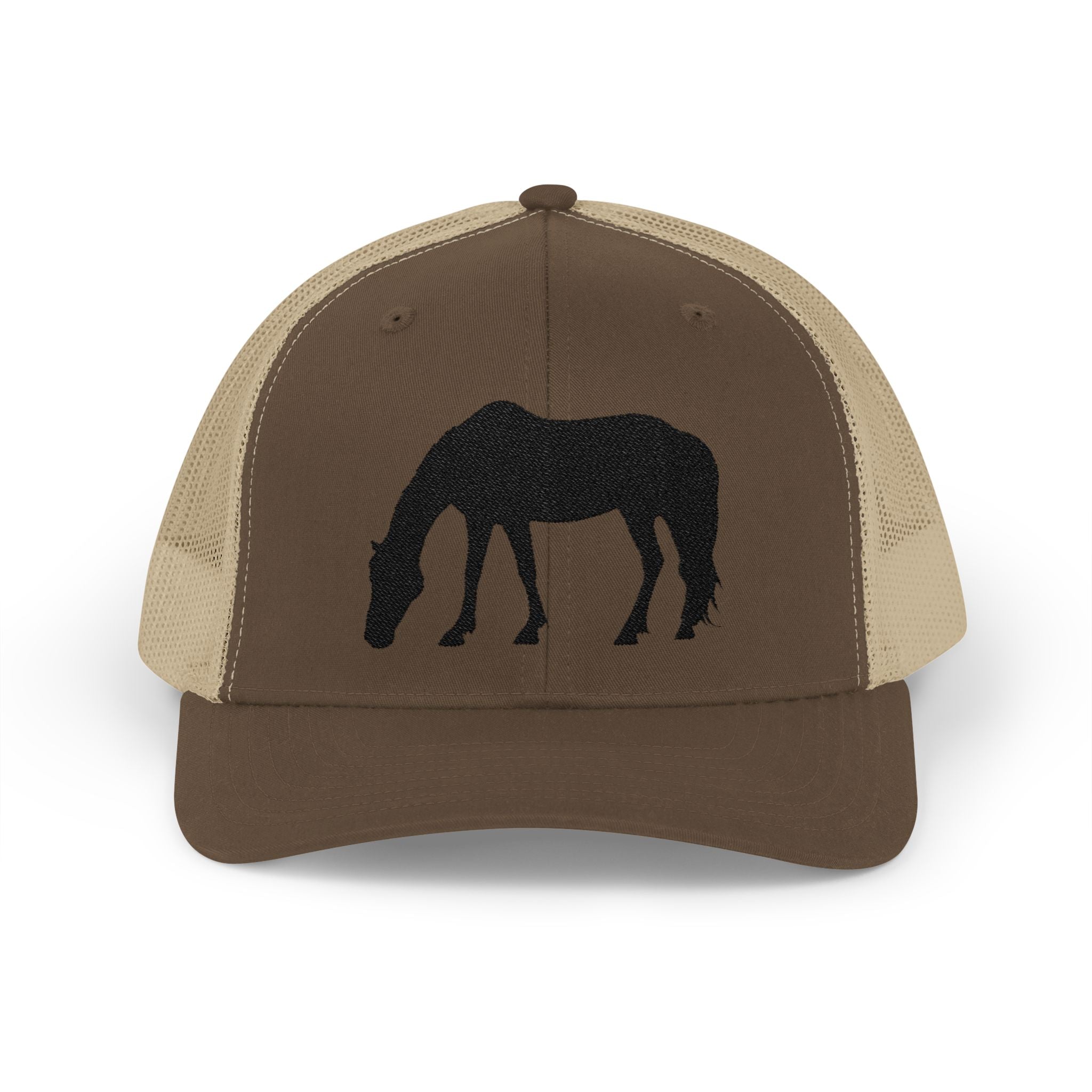 Grazing Horse Trucker Hat | Farm Life Mesh Snapback Cap | Equestrian Horse Lover Hat | Rustic Ranch & Cottagecore Farm Cap