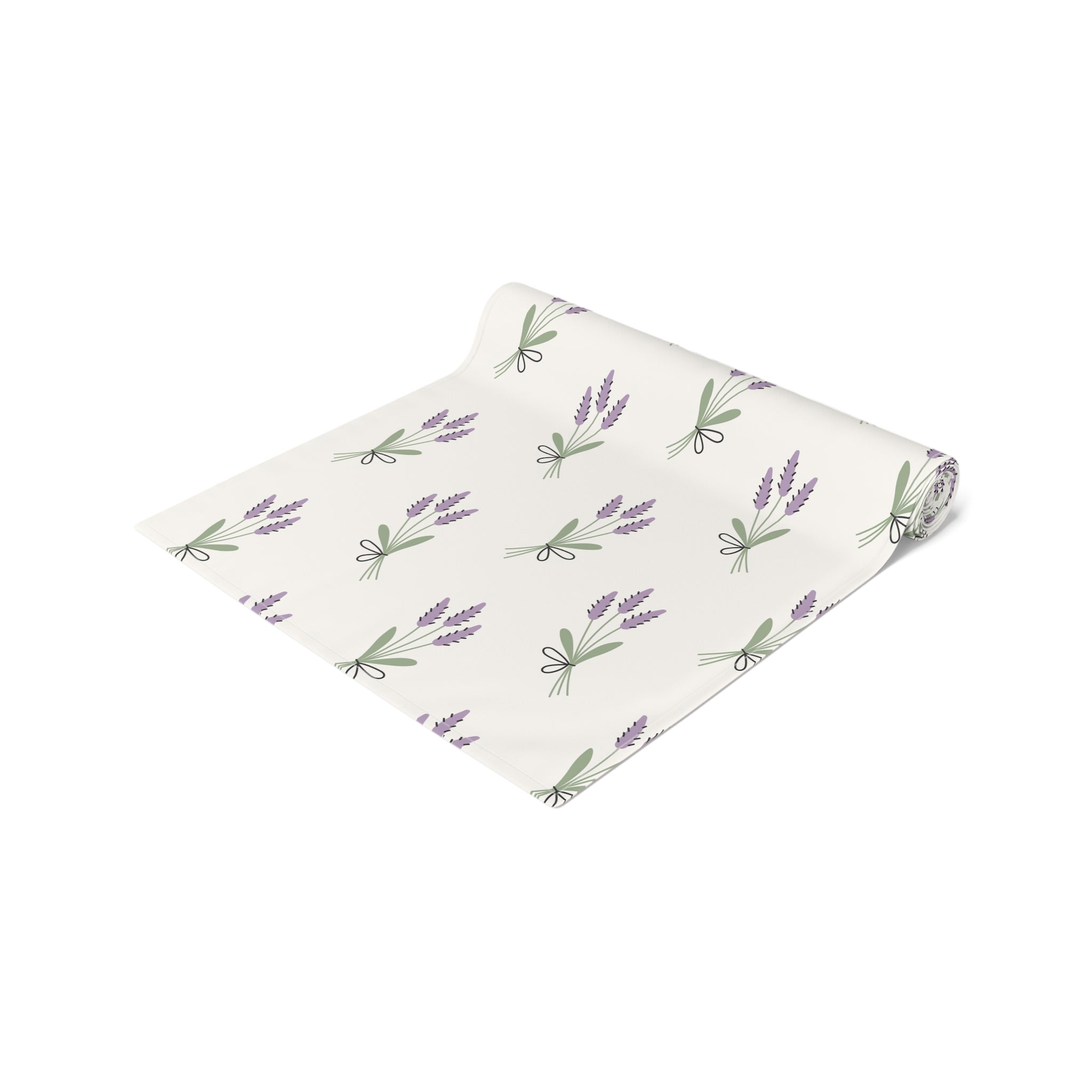 Lavender Floral Table Runner | Cottagecore Farmhouse Kitchen Decor | Purple Wildflower Dining Table Runner | Rustic Country Table Linen