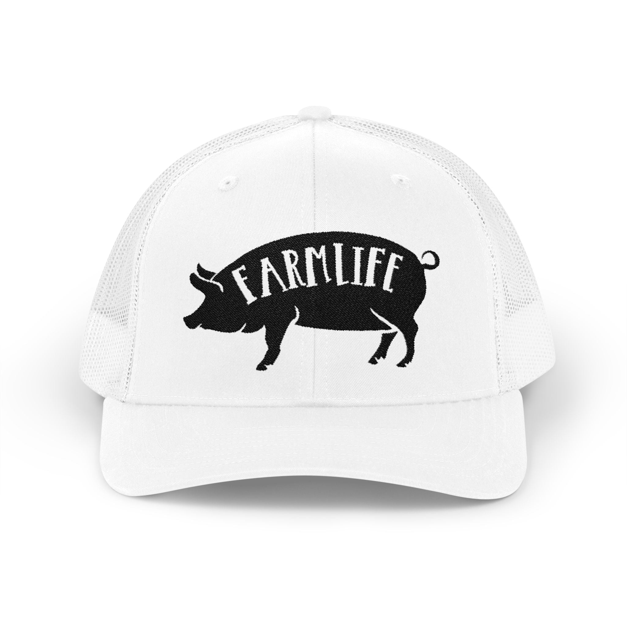 Farm Life Pig Snapback Trucker Hat – Rustic Farm Trucker Cap, Homestead Hat, Pig Lover Farm Cap, Country Lifestyle Mesh Hat