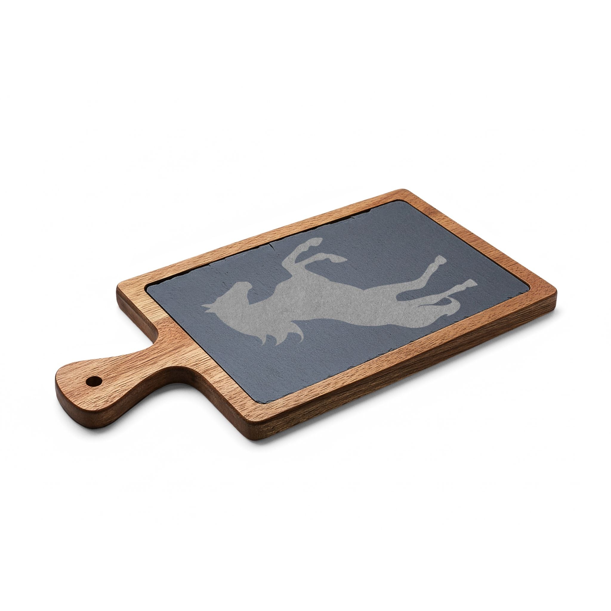 Horse Engraved Charcuterie Board Set | Slate Cheese Board with Knives | Farmhouse Equestrian Serving Board | Rustic Ranch Kitchen Gift