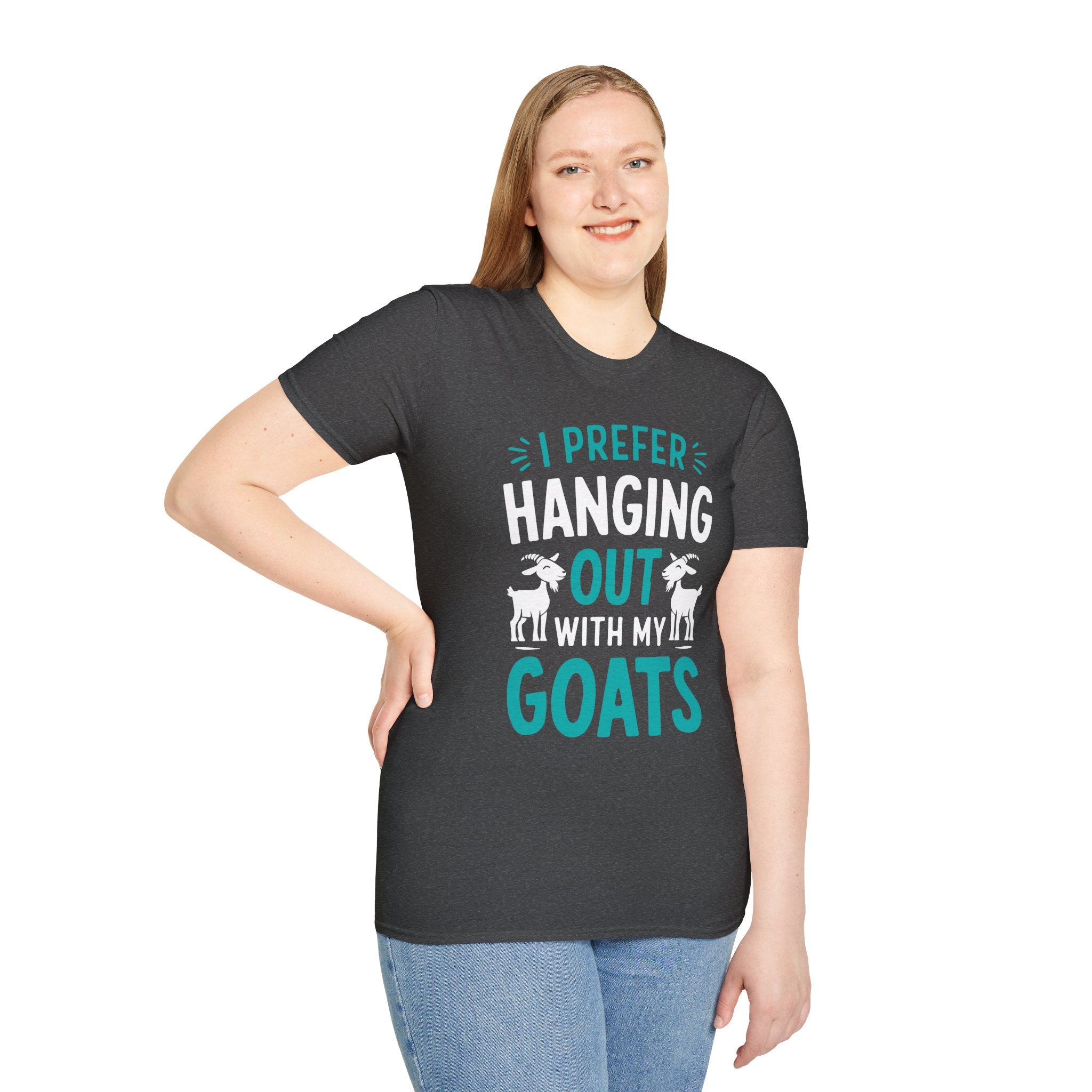 I Prefer Hanging Out With My Goats Funny Unisex T-Shirt | Goat Lover Farm Life Tee