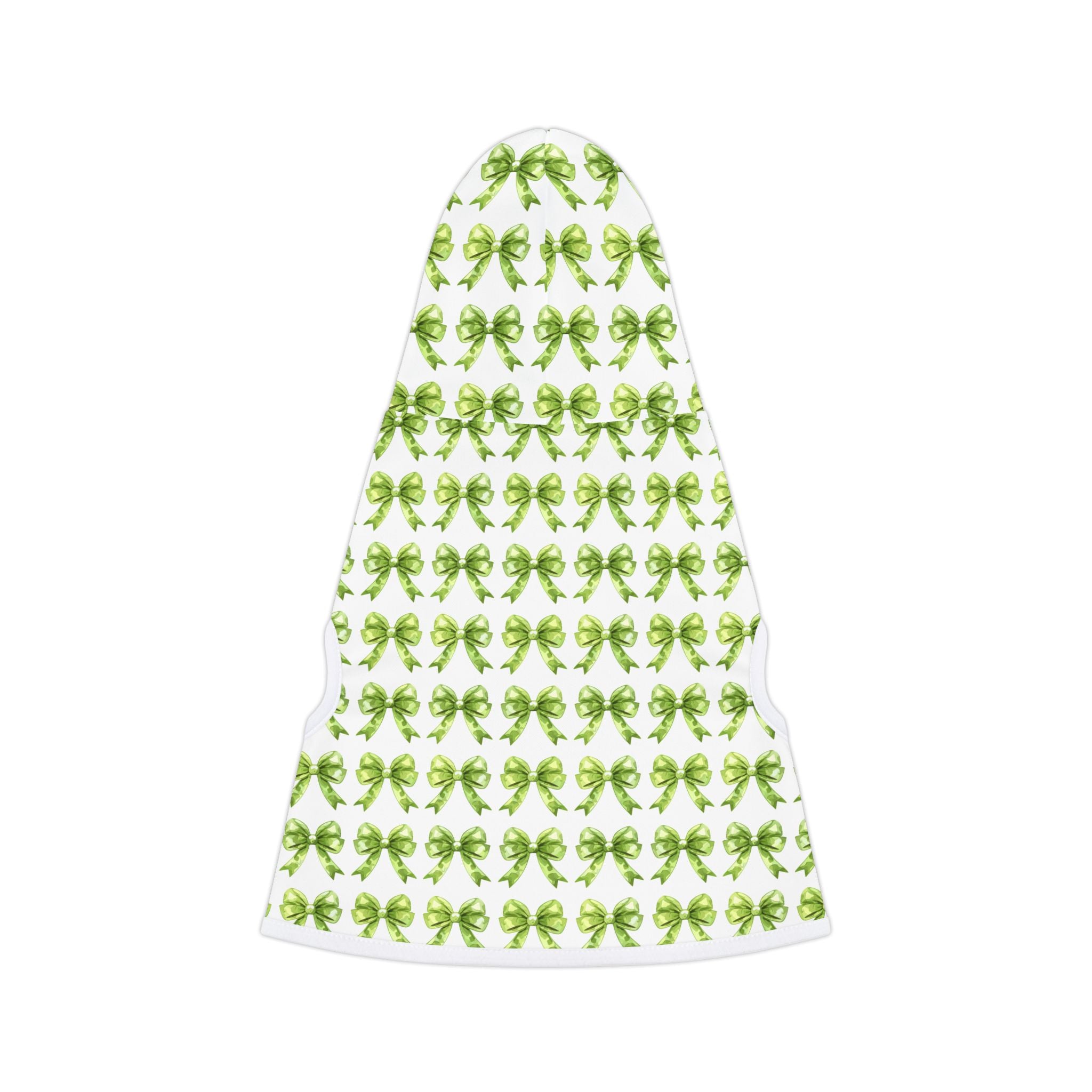Green Coquette Bows Cute Pet Hoodie - Adorable Puppy Sweater, Small Dog Outfit, Furry Friend Gift, Pet Apparel, Animal Lover Present