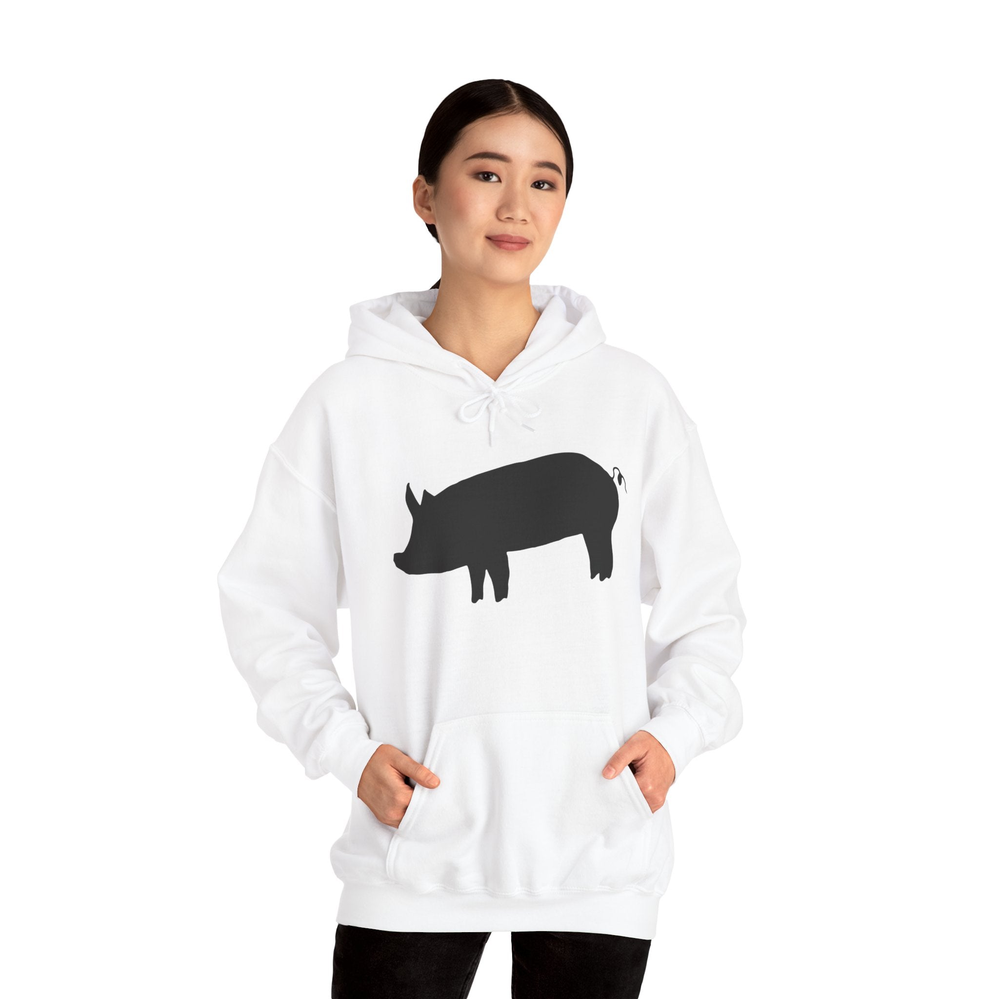 Pig Silhouette Hoodie – Farm Life Sweatshirt, Pig Lover Pullover, Homestead Hoodie, Mini Pig Apparel, Farm Animal Hoodie, Country Living Unisex Hoodie