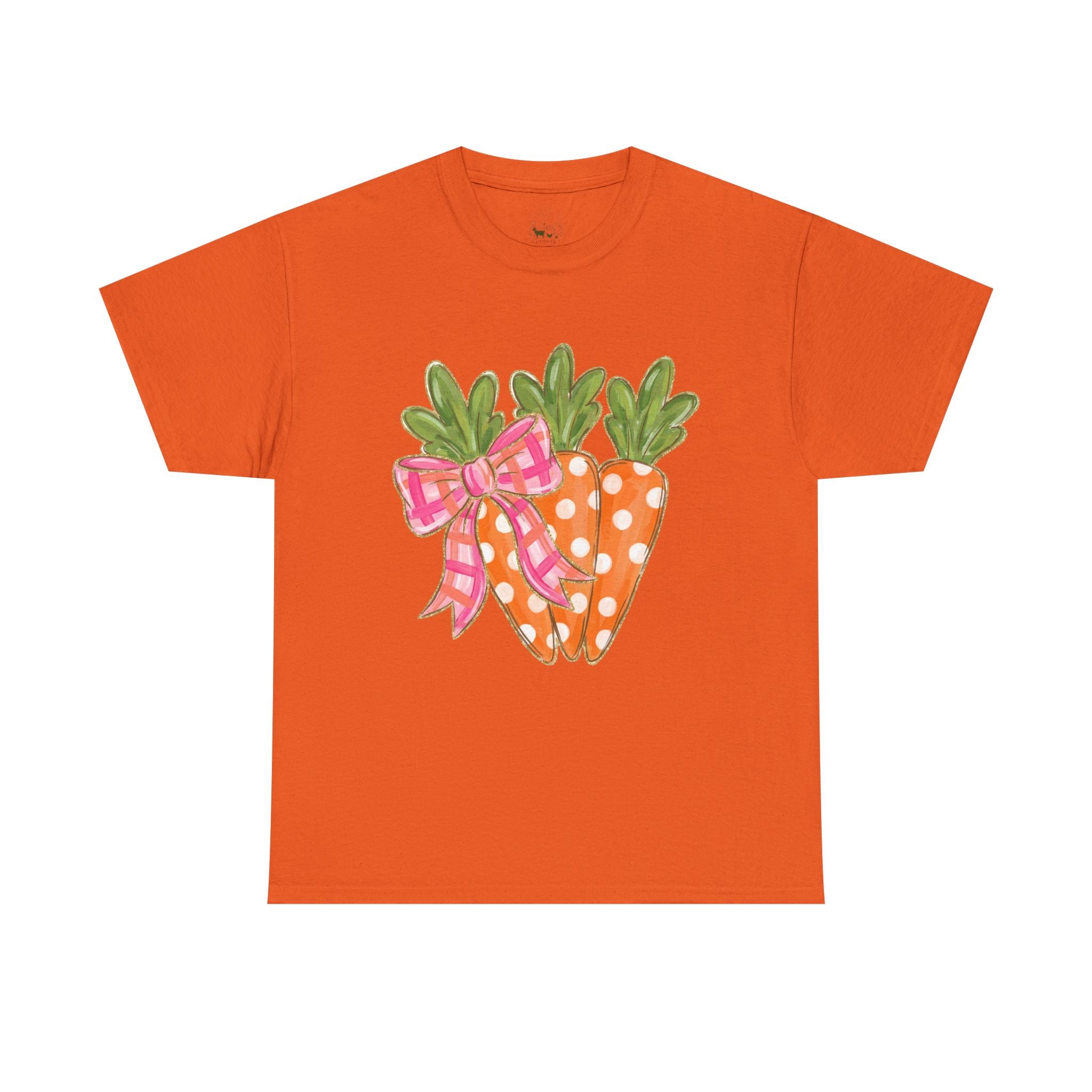 Cute Carrot Bow T-Shirt | Easter Carrot Graphic Tee | Spring Farm Shirt | Cottagecore Easter Shirt | Farmhouse Garden Shirt | Homestead Spring Apparel