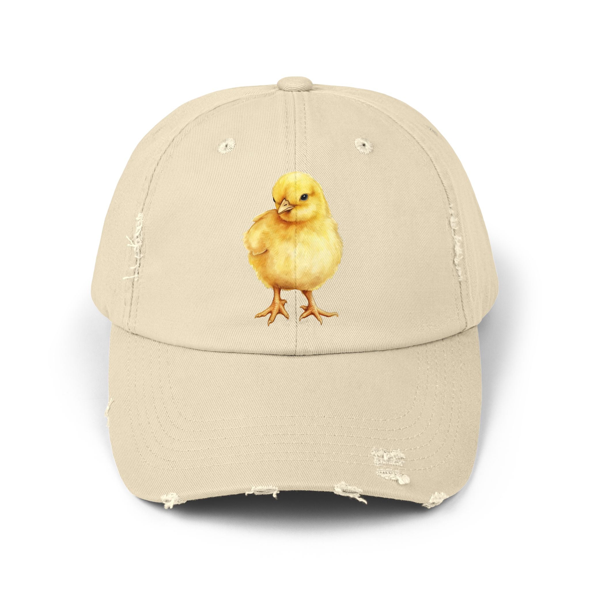 Baby Chick Distressed Baseball Cap – Chicken Mom Hat, Farmhouse Poultry Cap, Cottagecore Farm Hat, Backyard Chicken Lover Gift