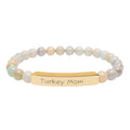 Turkey Mom Natural Stone Stretch Bracelet – Engraved Turkey Lover Jewelry, Farm Mom Gift, Rustic Homestead Bracelet