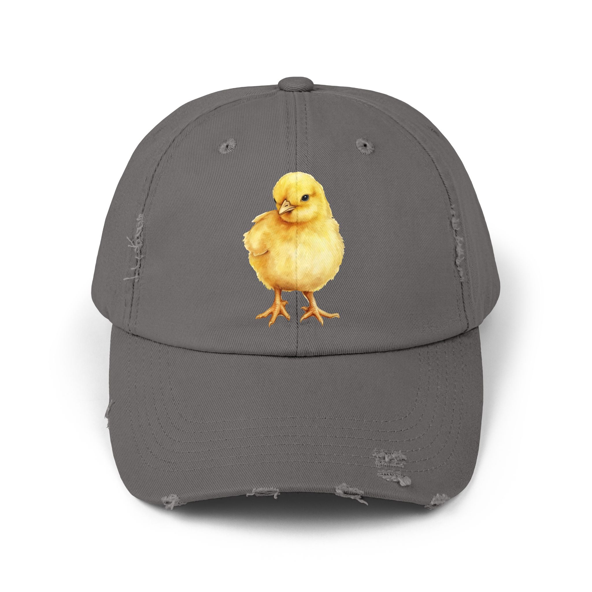 Baby Chick Distressed Baseball Cap – Chicken Mom Hat, Farmhouse Poultry Cap, Cottagecore Farm Hat, Backyard Chicken Lover Gift