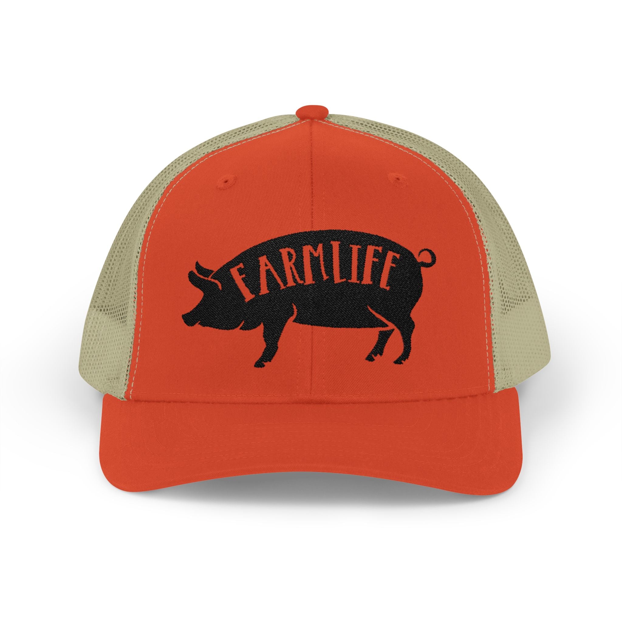 Farm Life Pig Snapback Trucker Hat – Rustic Farm Trucker Cap, Homestead Hat, Pig Lover Farm Cap, Country Lifestyle Mesh Hat