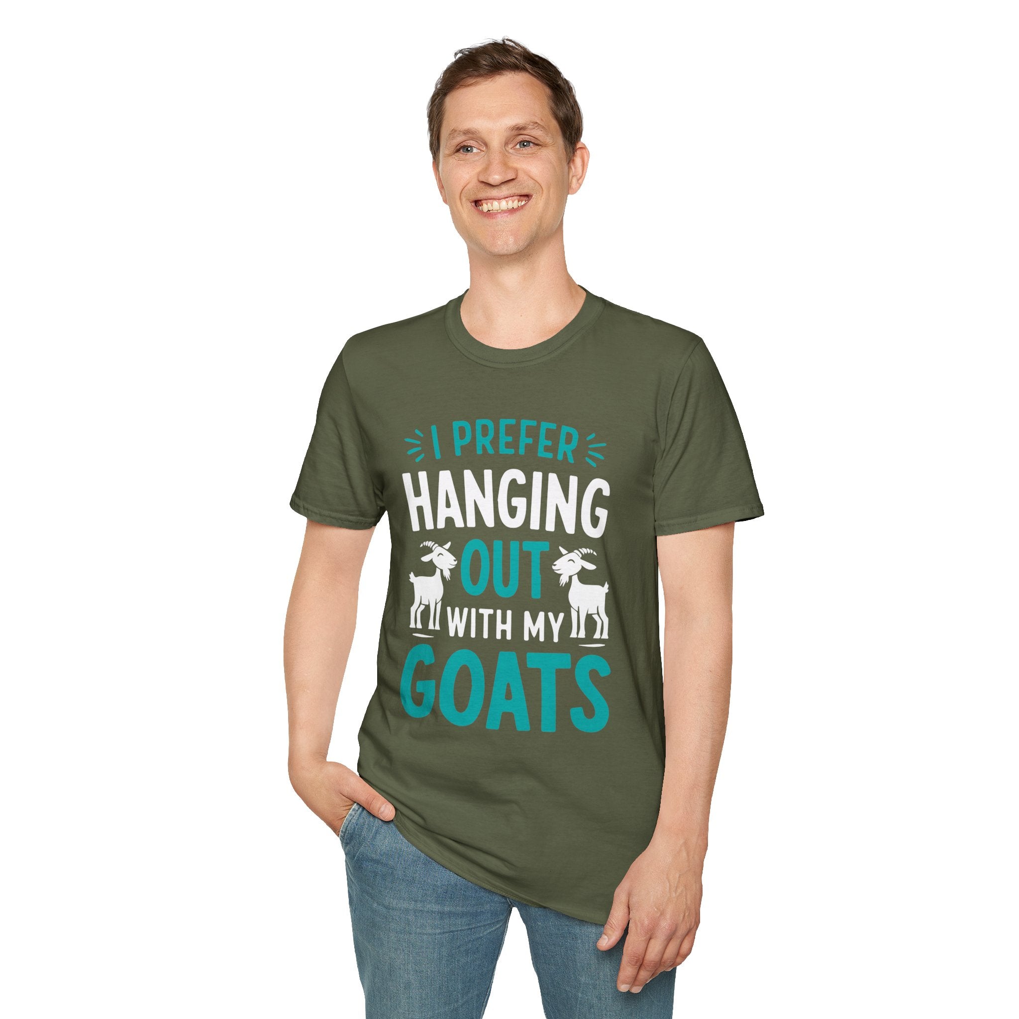 I Prefer Hanging Out With My Goats Funny Unisex T-Shirt | Goat Lover Farm Life Tee