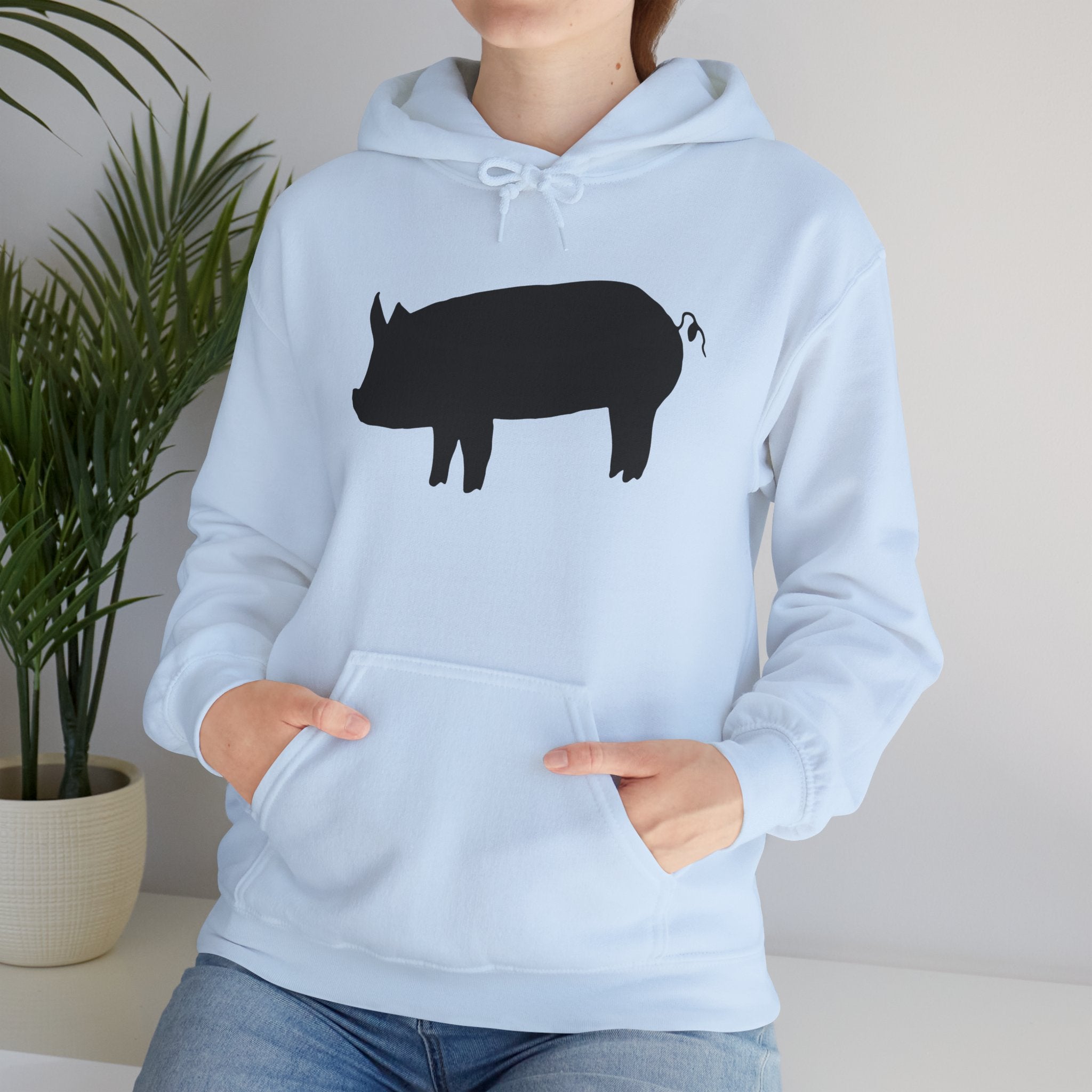 Pig Silhouette Hoodie – Farm Life Sweatshirt, Pig Lover Pullover, Homestead Hoodie, Mini Pig Apparel, Farm Animal Hoodie, Country Living Unisex Hoodie