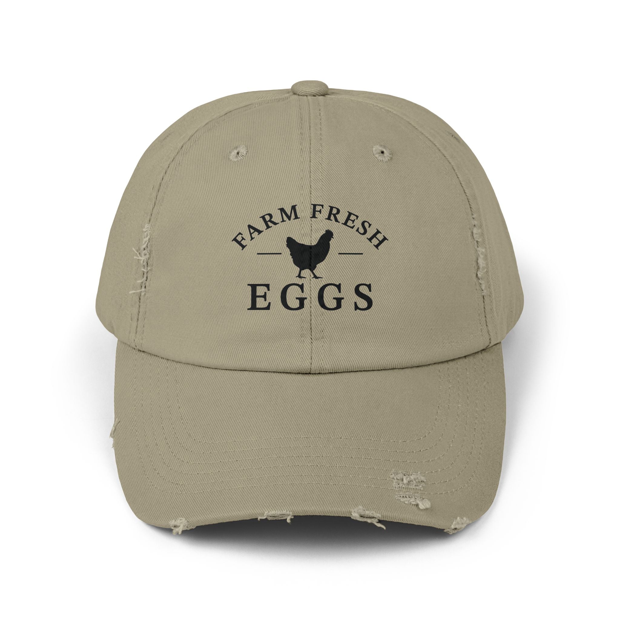Farm Fresh Eggs Distressed Baseball Cap – Vintage Chicken Hat, Rustic Farm Egg Seller Cap, Backyard Chicken Keeper Hat, Homestead Farmwear
