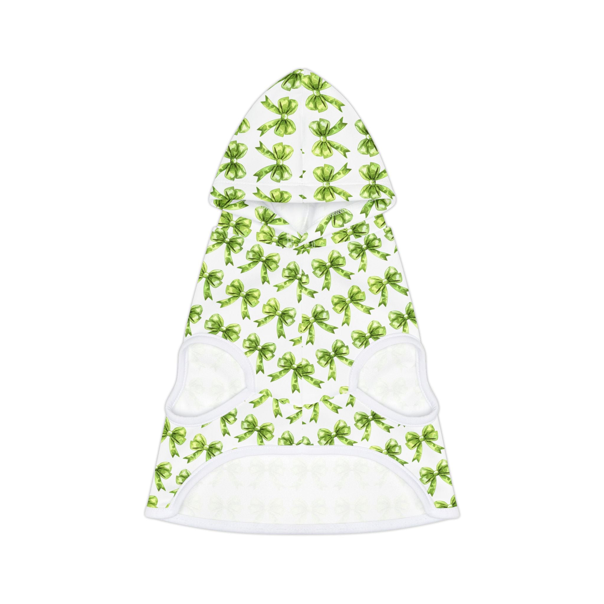 Green Coquette Bows Cute Pet Hoodie - Adorable Puppy Sweater, Small Dog Outfit, Furry Friend Gift, Pet Apparel, Animal Lover Present