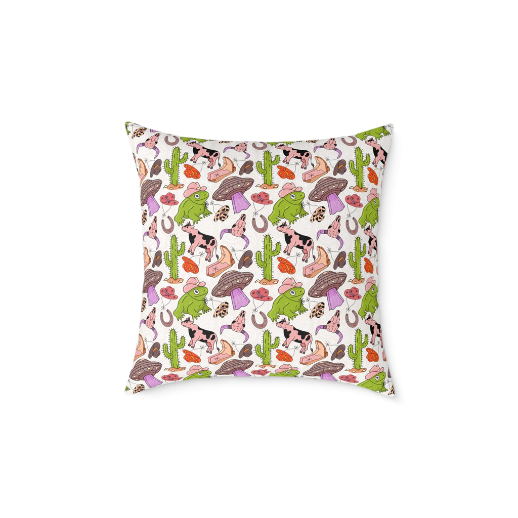 Pink Western Throw Pillow | Cowgirl Farmhouse Decor Pillow | Funky Western Accent Cushion | Gumpert Homestead