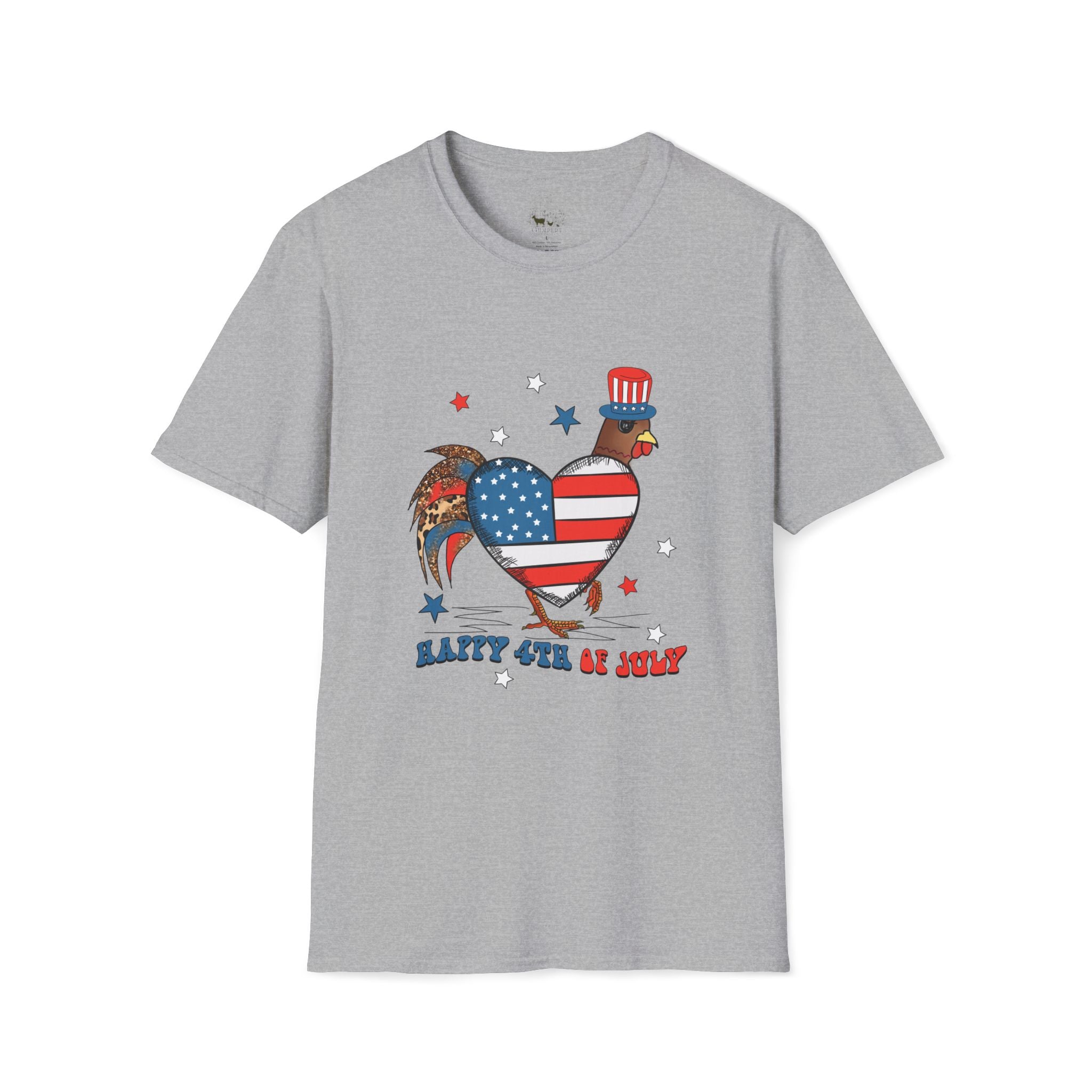 Happy 4th of July Chicken T-Shirt – Patriotic Rooster & Hen Shirt, American Flag Farm Tee, Backyard Chicken Shirt, Homestead Independence Day Apparel