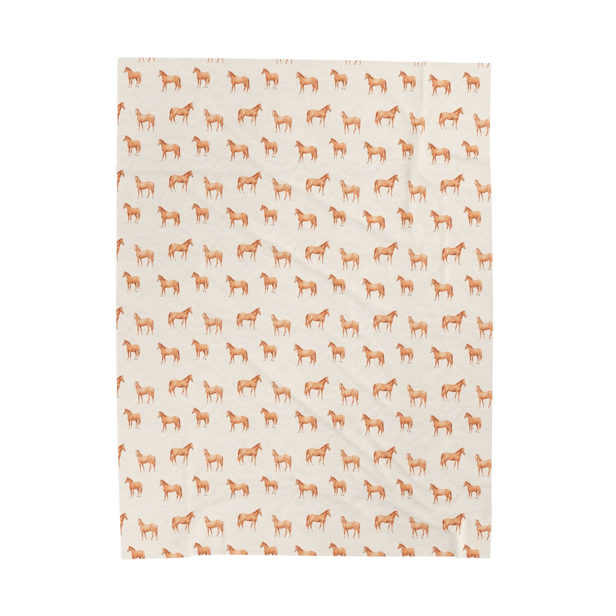 Horse Print Plush Blanket | Western Farmhouse Throw Blanket | Cozy Cottagecore Horse Lover Gift | Soft Farm Animal Blanket | Gumpert Homestead Decor