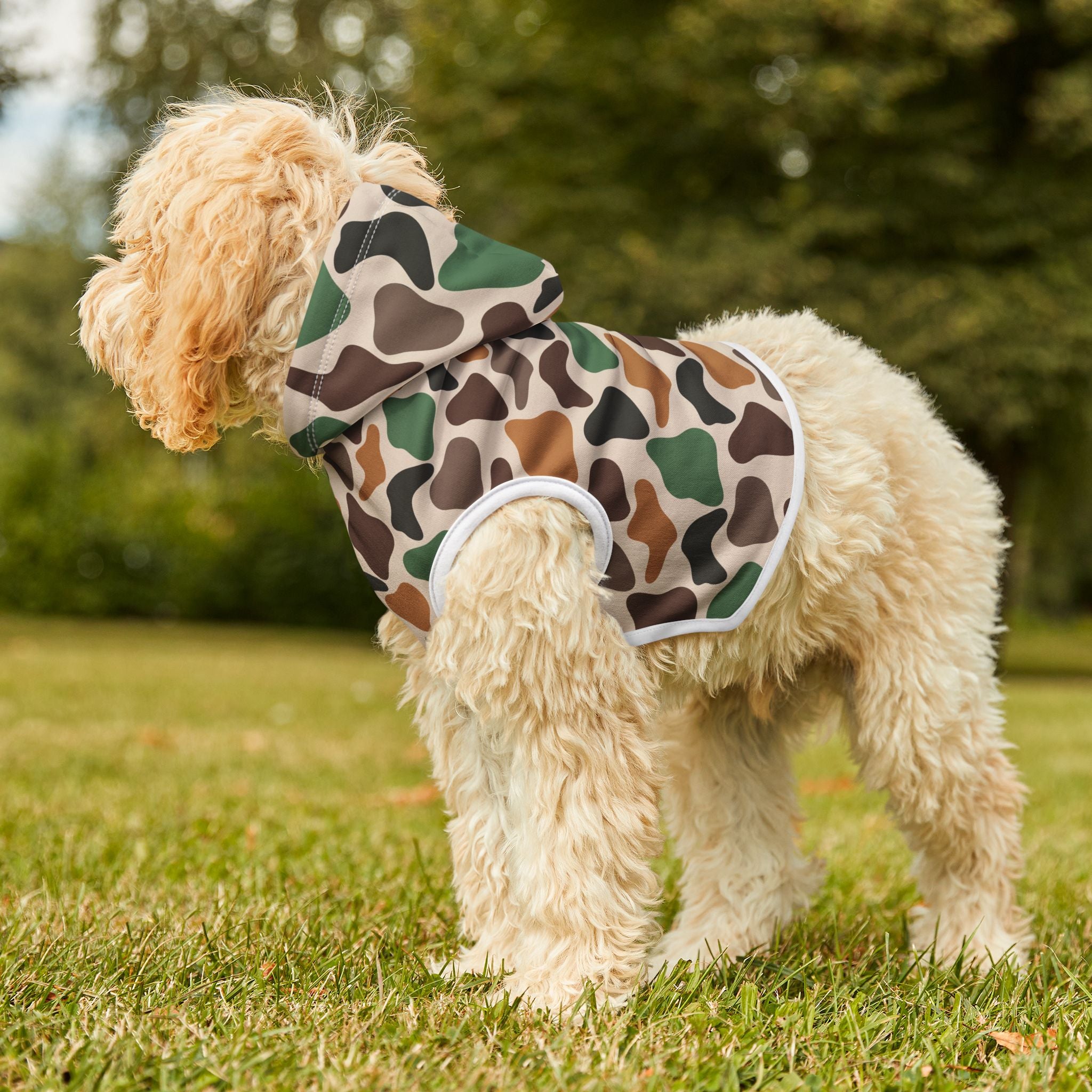 Duck Camo Pet Hoodie | Farm Dog Hoodie | Hunting Camo Puppy Sweater | Rustic Country Pet Apparel | Farm Life Dog Outfit | Outdoor Farm Animal Hoodie | Homestead Pet Clothing