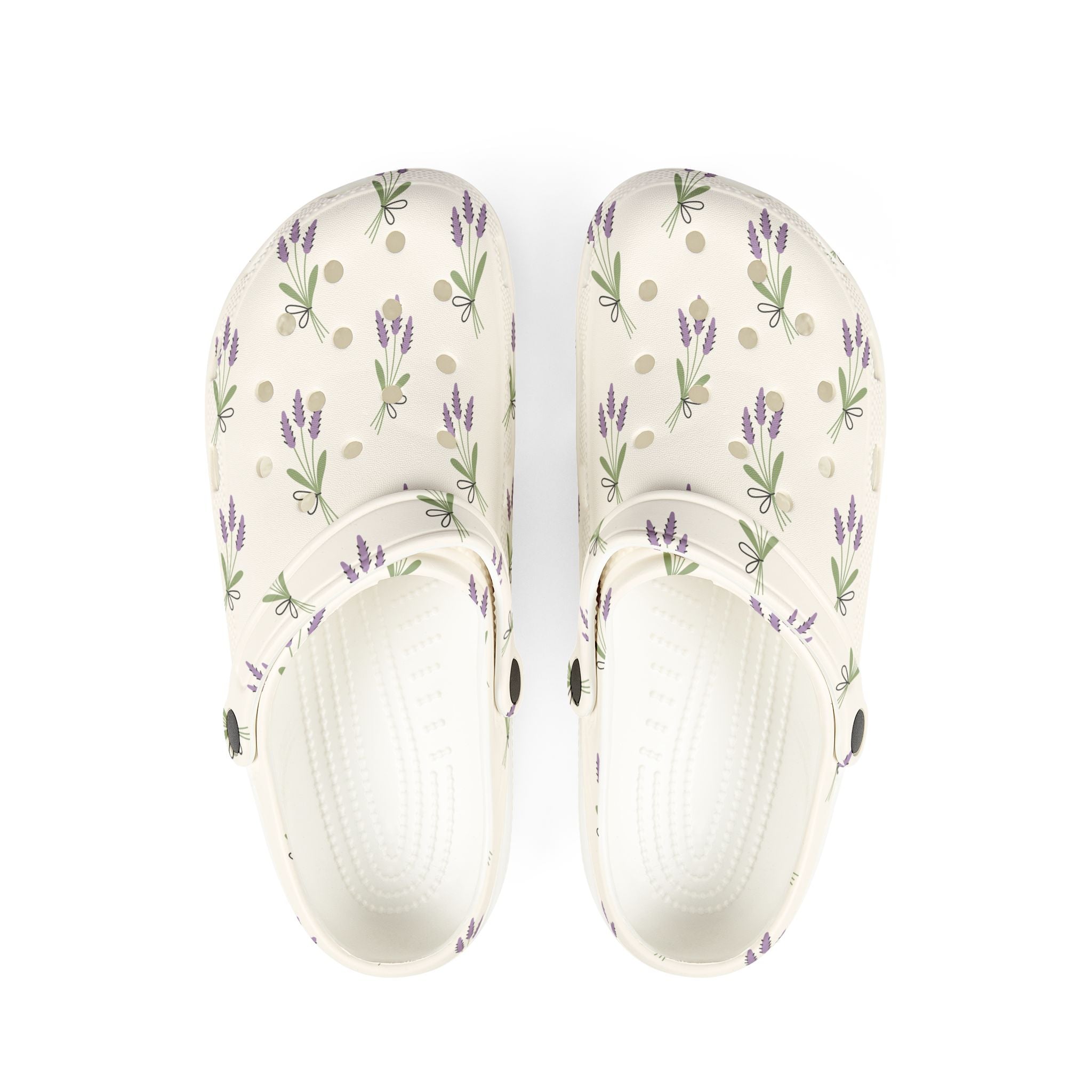 Lavender Floral EVA Clogs – Cottagecore Garden Shoes, Farm Life Slip-On Clogs, Homestead Comfort Footwear