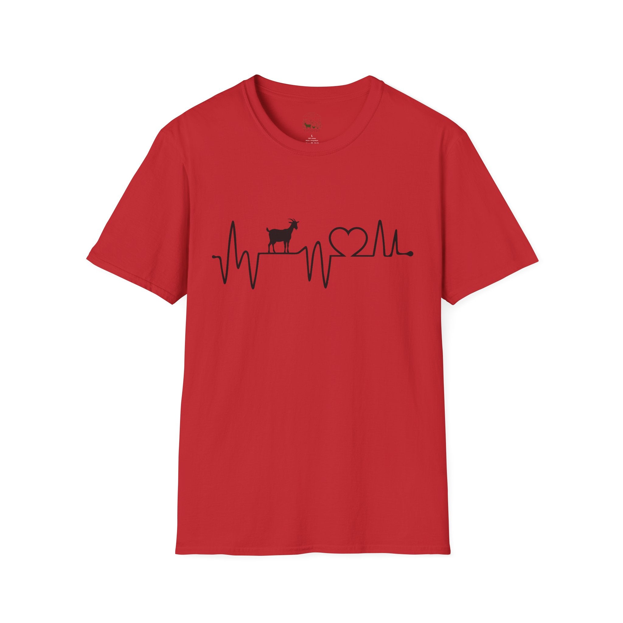 Goat Heartbeat Unisex T-Shirt | Minimalist Goat Lover ECG Farm Life Tee