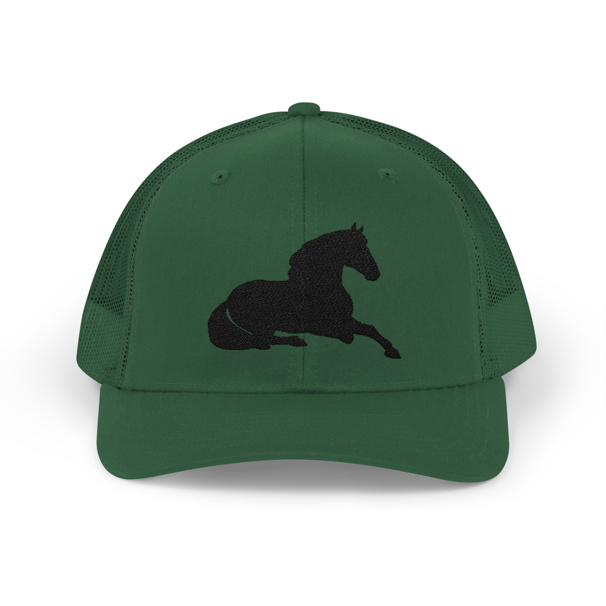 Resting Horse Trucker Hat | Laying Horse Silhouette Mesh Snapback Cap | Western Ranch Horse Lover Hat | Rustic Farm Life Cowboy Cowgirl Cap