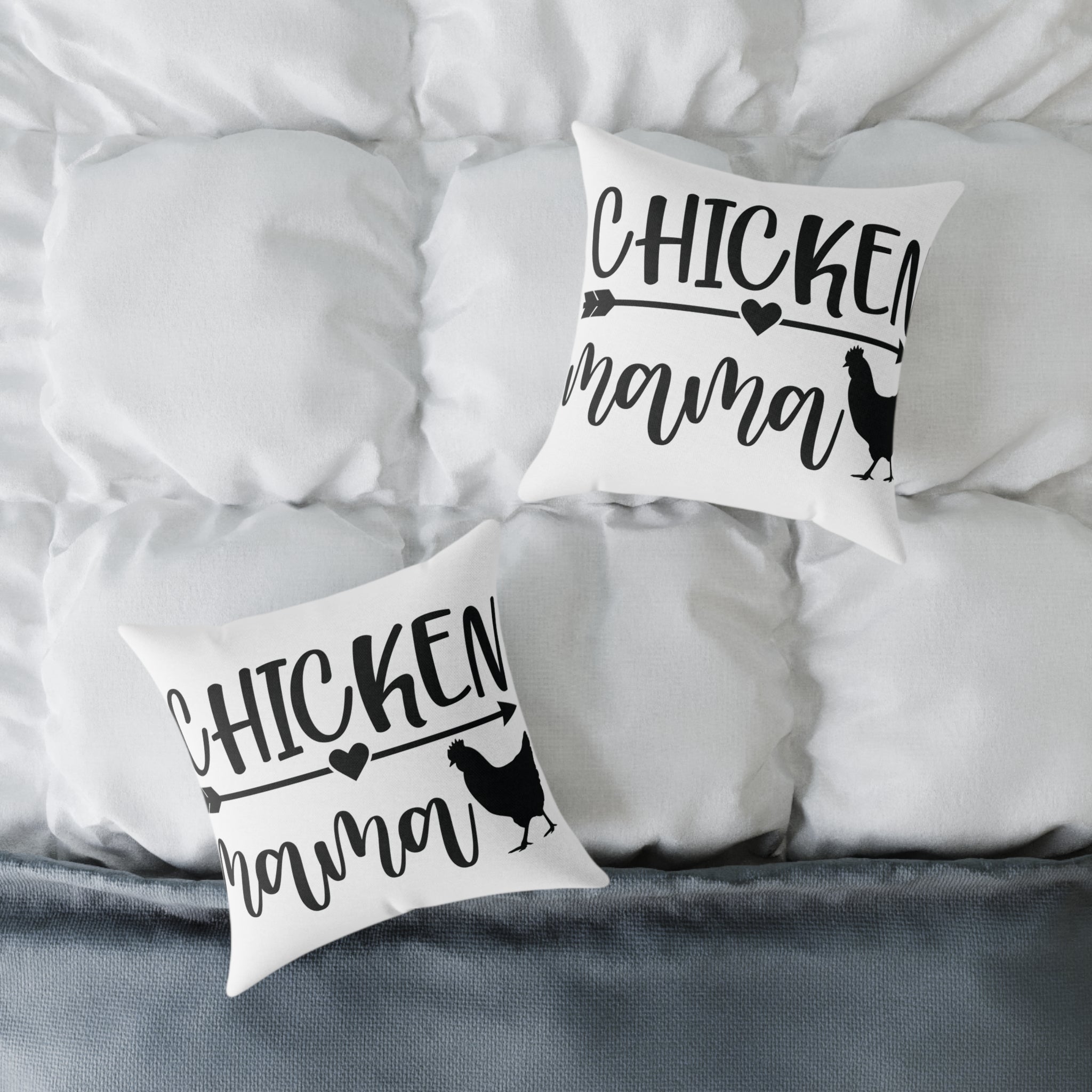 Chicken Mama Throw Pillow – Farmhouse Chicken Decor Cushion, Rustic Homestead Accent Pillow, Country Cottage Home Decor