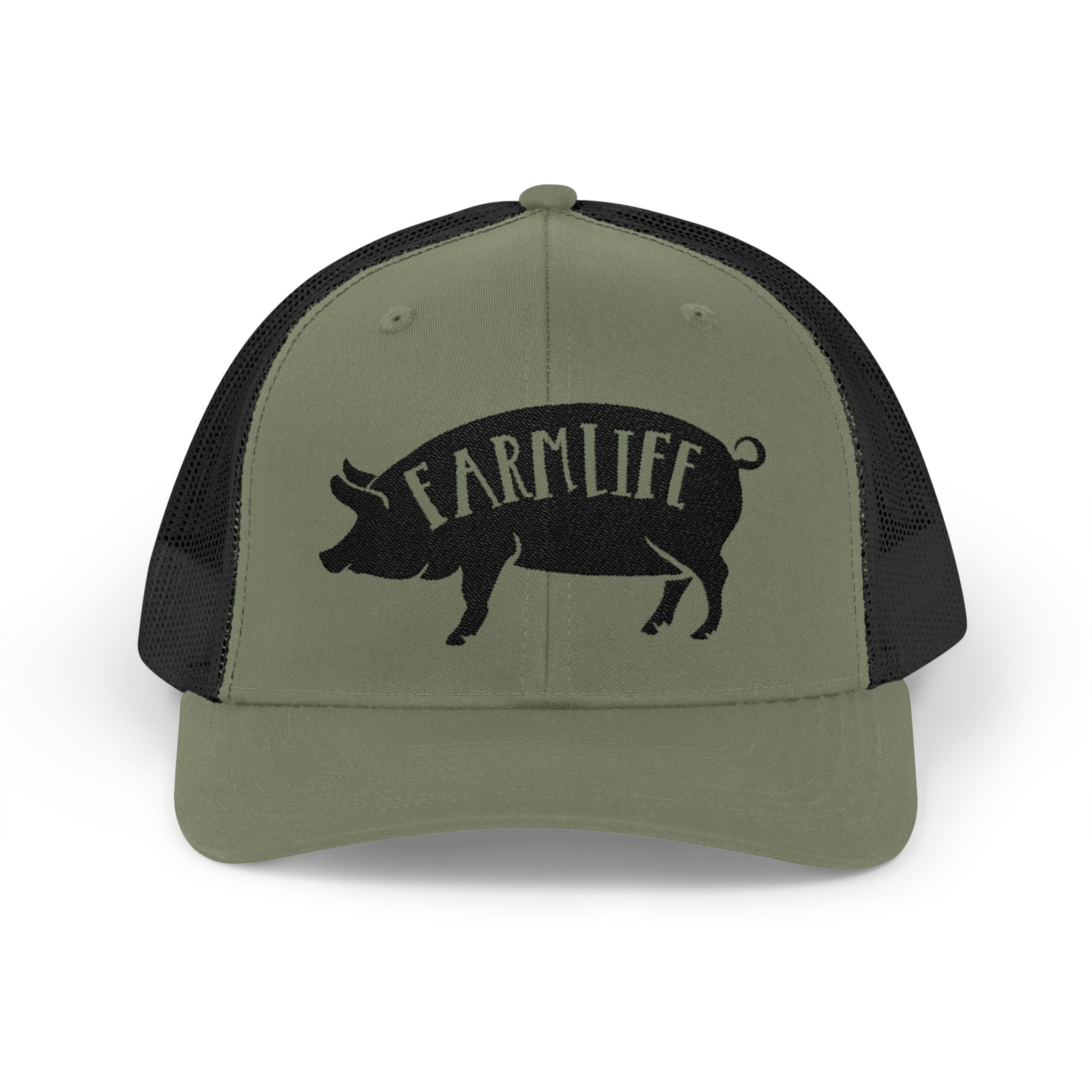 Farm Life Pig Snapback Trucker Hat – Rustic Farm Trucker Cap, Homestead Hat, Pig Lover Farm Cap, Country Lifestyle Mesh Hat