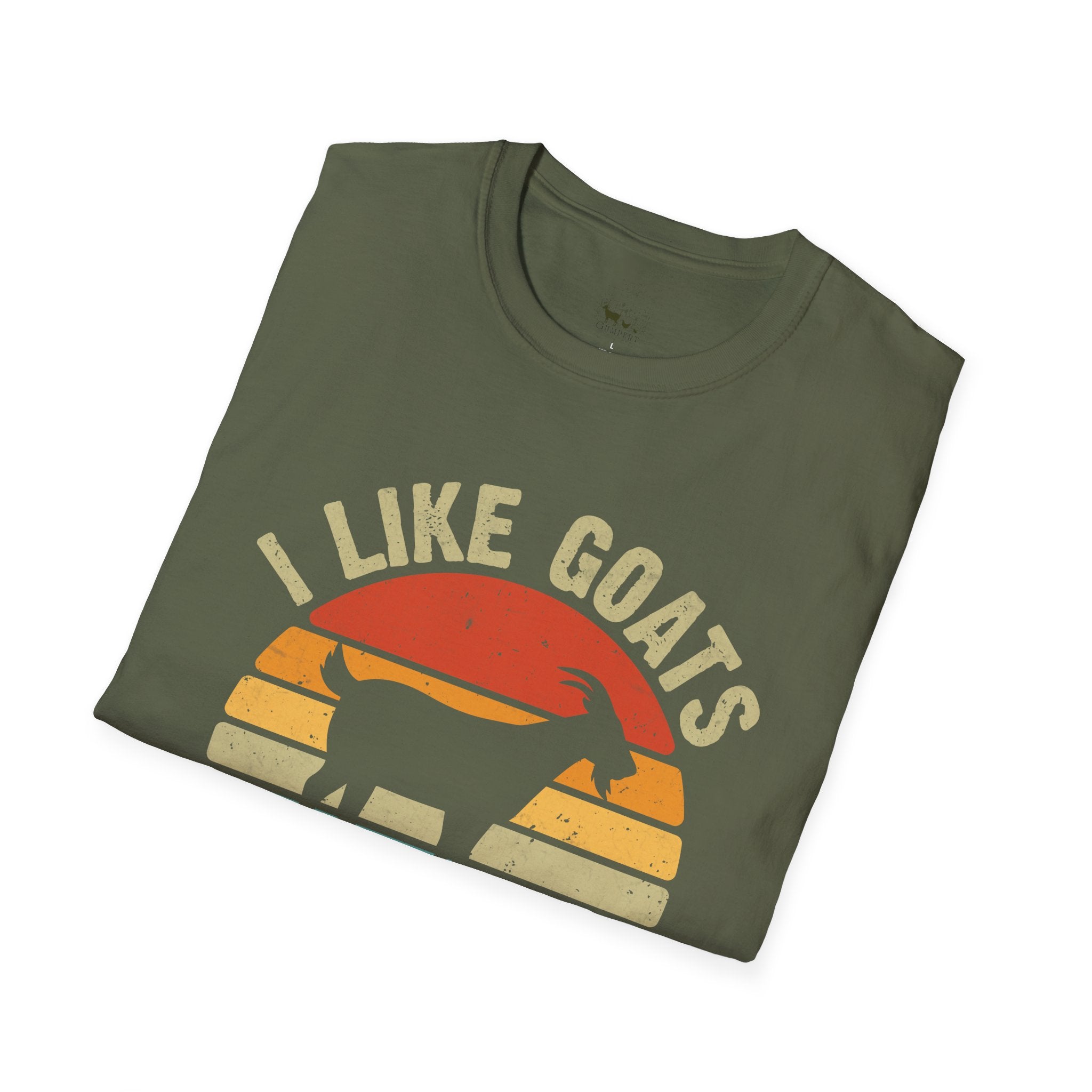 “I Like Goats & Maybe Like 3 People” Vintage Goat Lover Unisex Softstyle T-Shirt | Funny Farm Life Tee