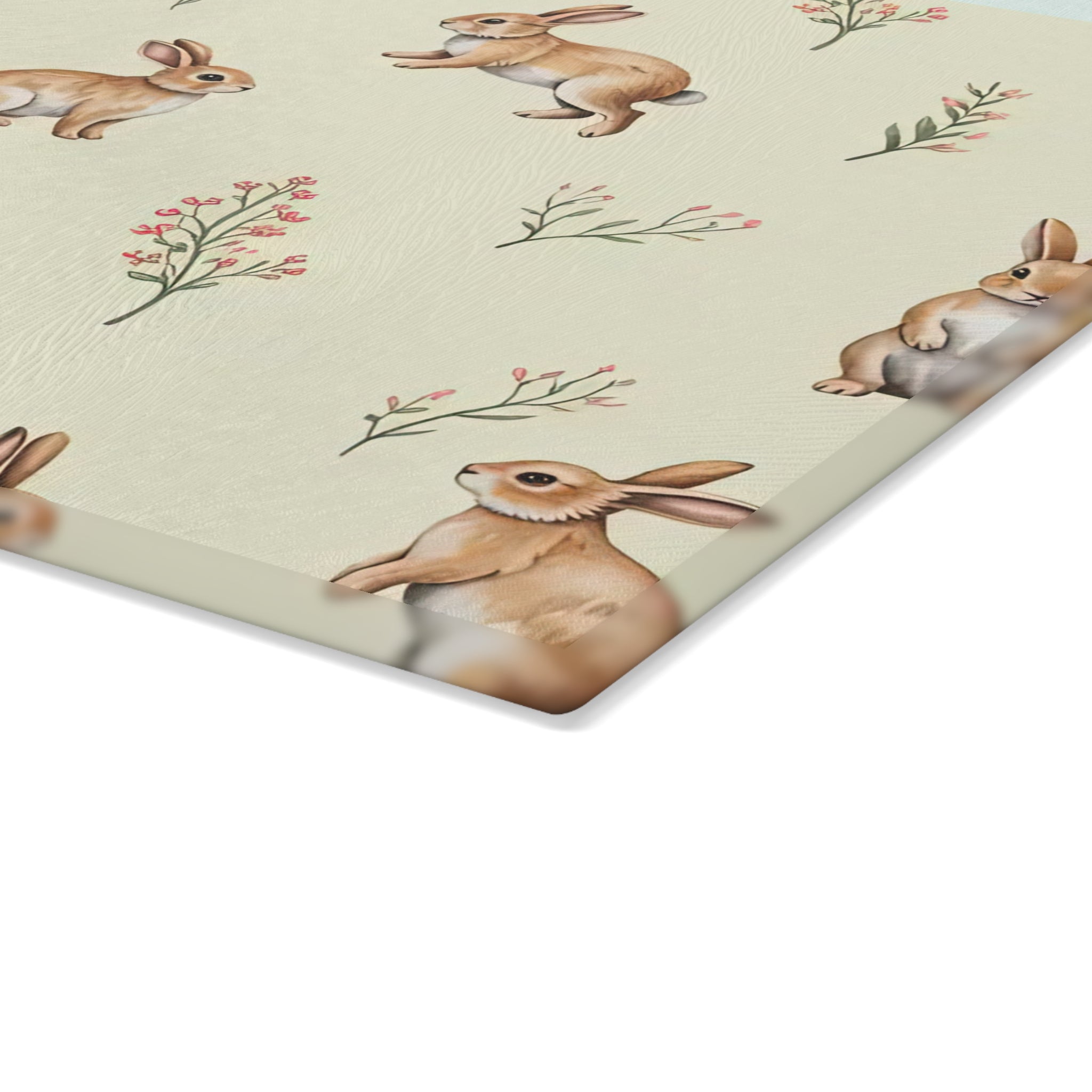 Cottagecore Bunny Glass Cutting Board | Rabbit Kitchen Decor | Farmhouse Bunny Tempered Glass Cutting Board | Gumpert Homestead