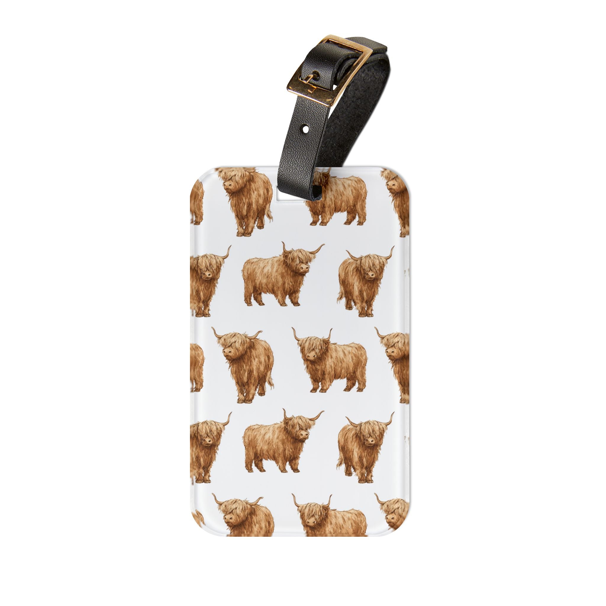 Highland Cow Luggage Tag | Rustic Farmhouse Travel Accessory | Cow Lover Suitcase Tag | Western Travel Bag Identifier | Gumpert Homestead