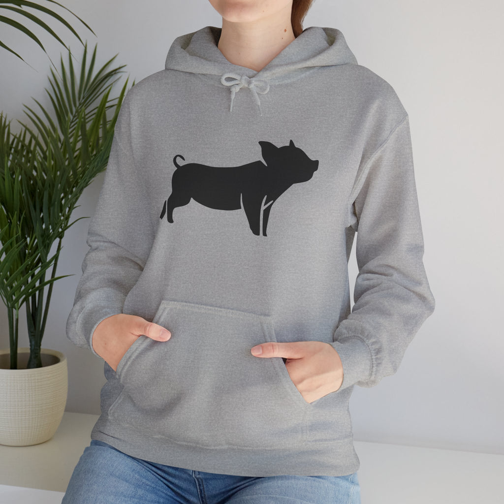 Pig Silhouette Hoodie – Farm Life Sweatshirt, Pig Lover Pullover, Homestead Hoodie, Mini Pig Apparel, Farm Animal Hoodie, Country Living Unisex Hoodie